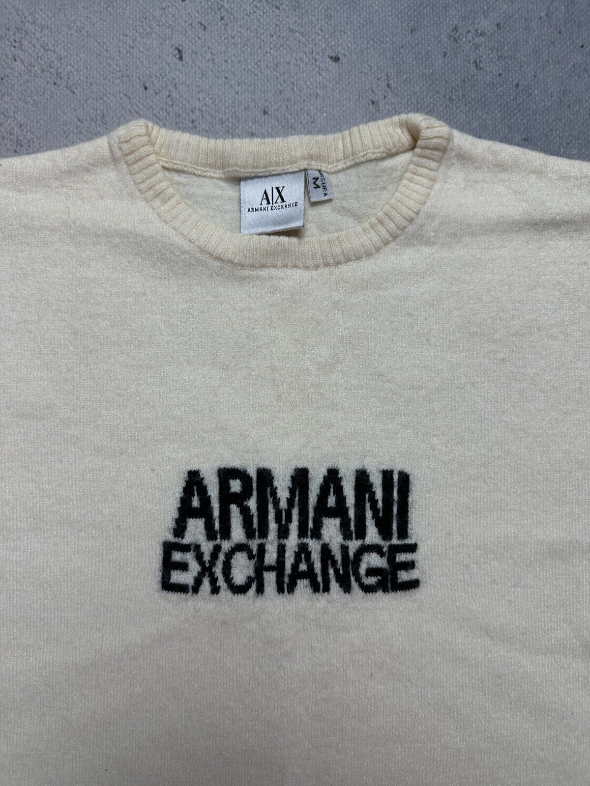 Armani Exchange Vintage Women Ribbed Wool Italy 90s Sweater