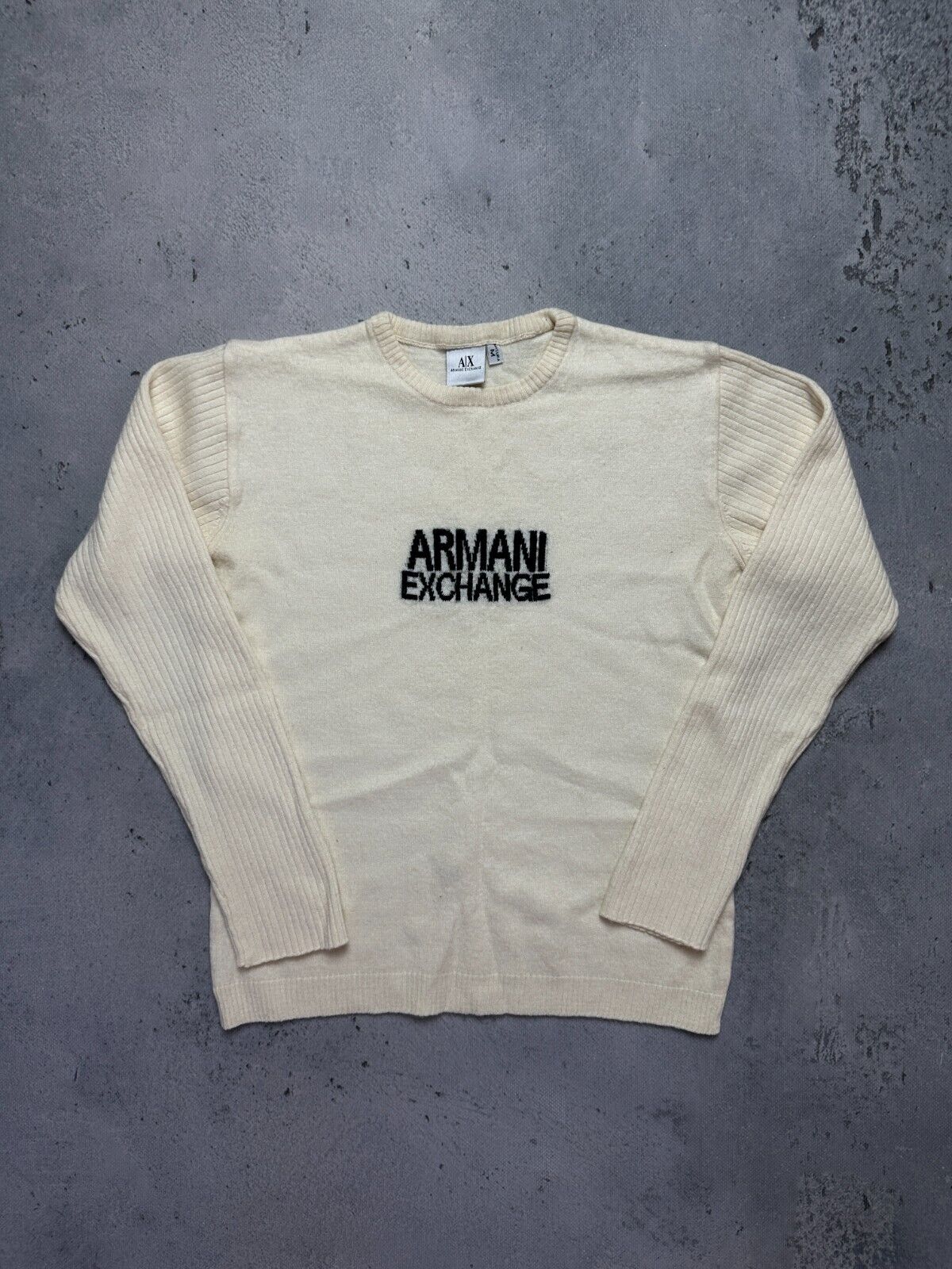 Armani Exchange Vintage Women Ribbed Wool Italy 90s Sweater