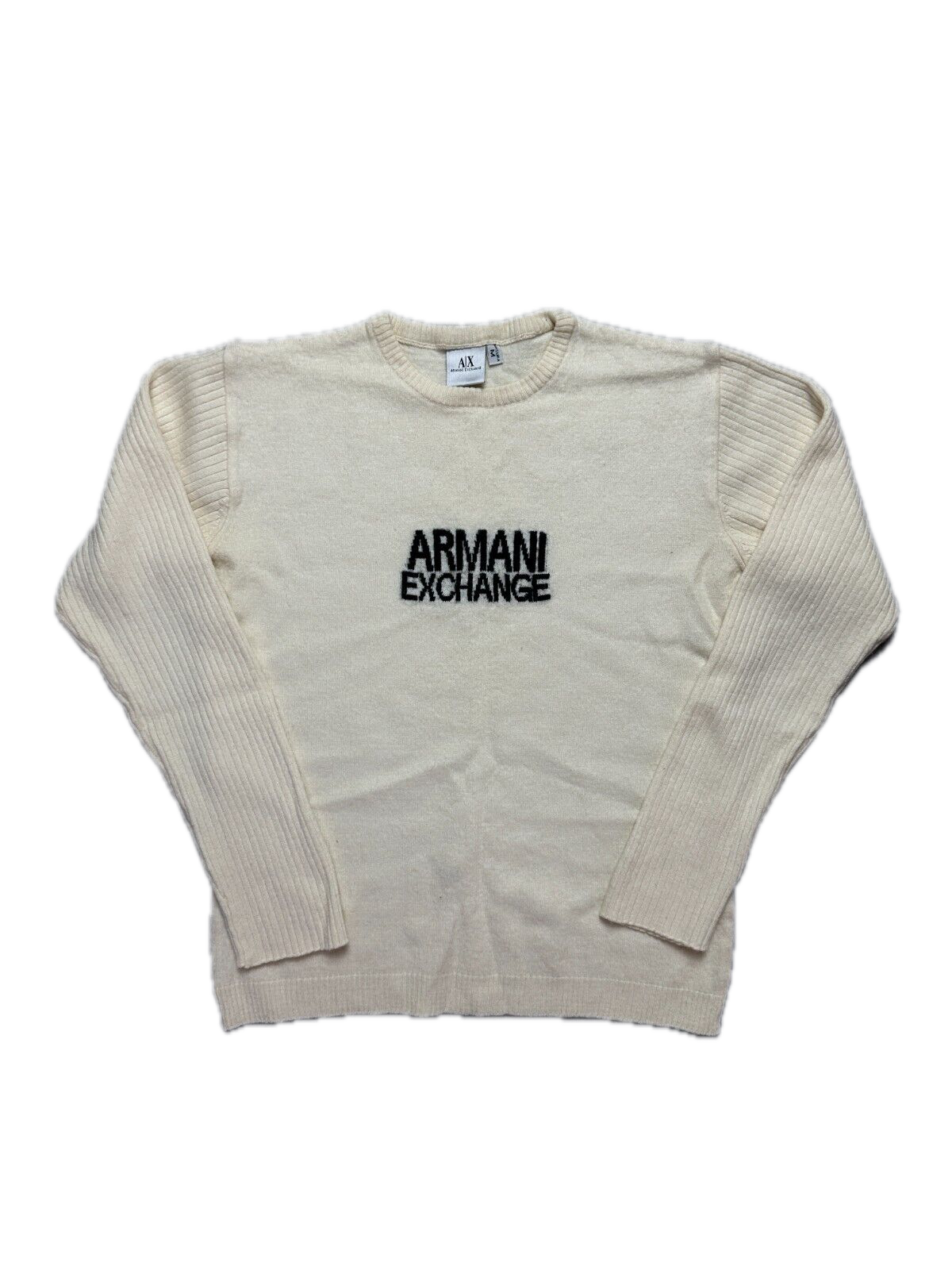 Armani Exchange Vintage Women Ribbed Wool Italy 90s Sweater