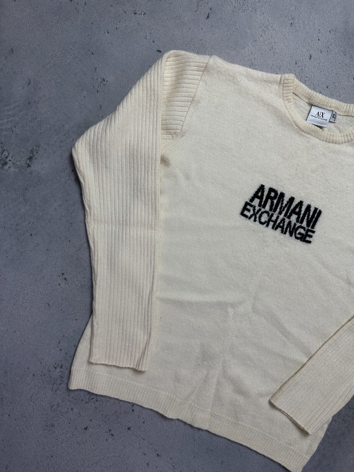 Armani Exchange Vintage Women Ribbed Wool Italy 90s Sweater