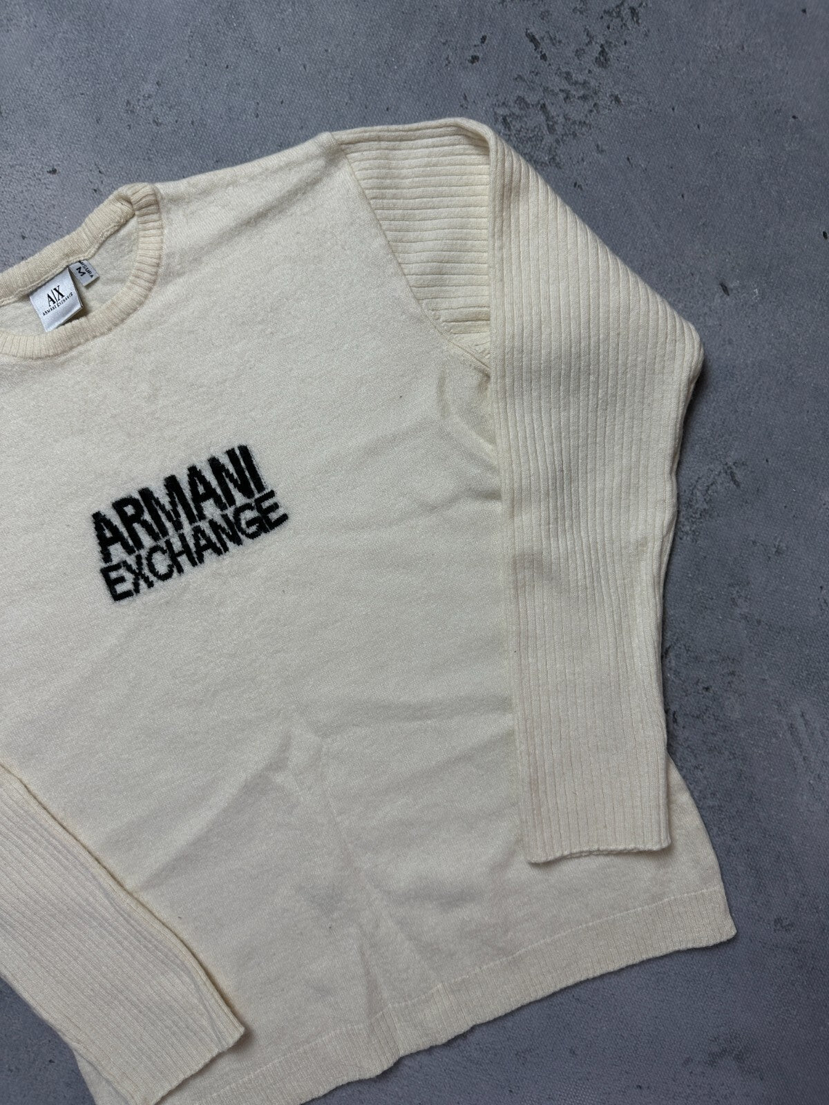 Armani Exchange Vintage Women Ribbed Wool Italy 90s Sweater