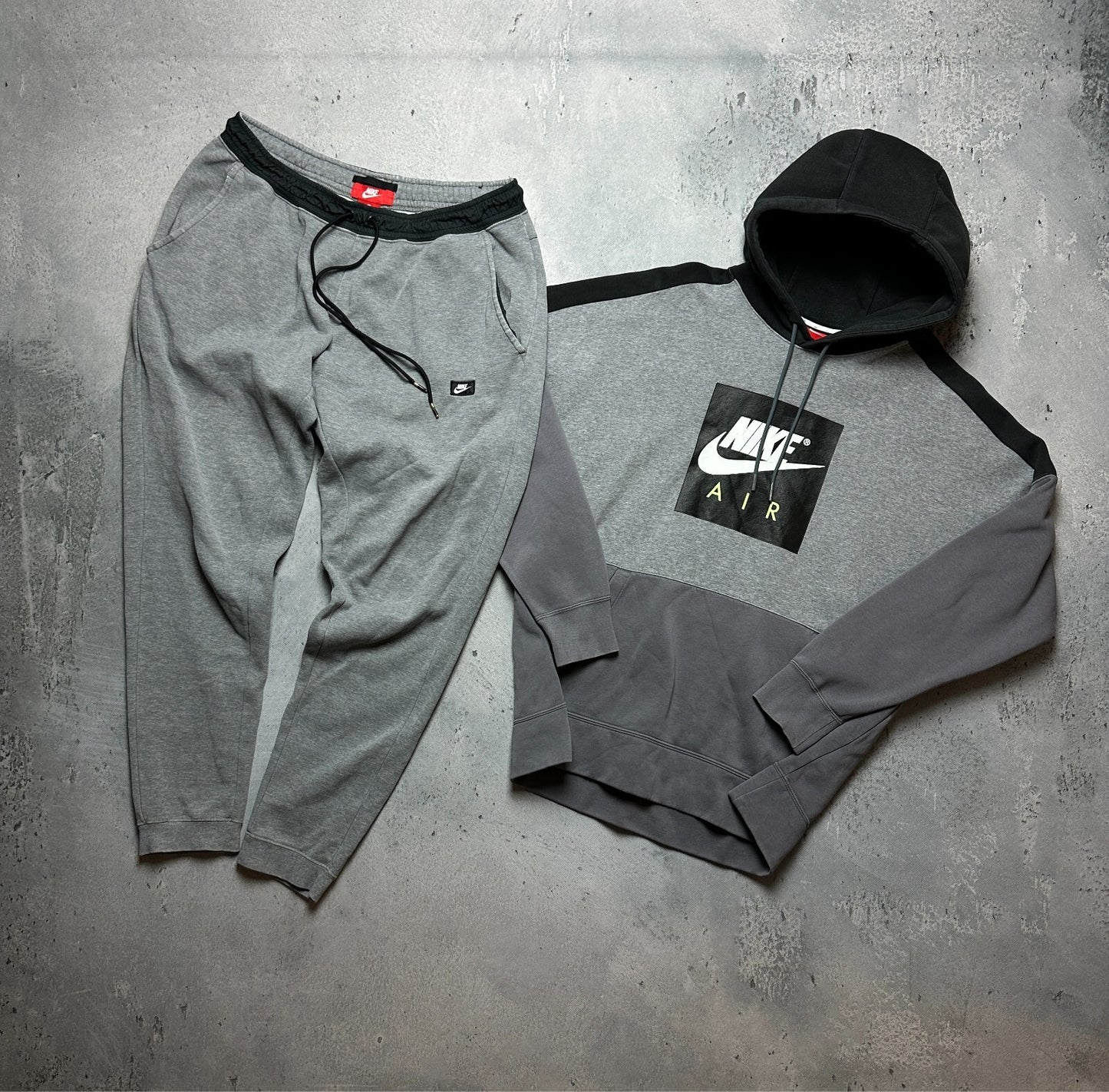 Grey Nike AIR Cotton Fleece Suit Oversize Drill Track Suit