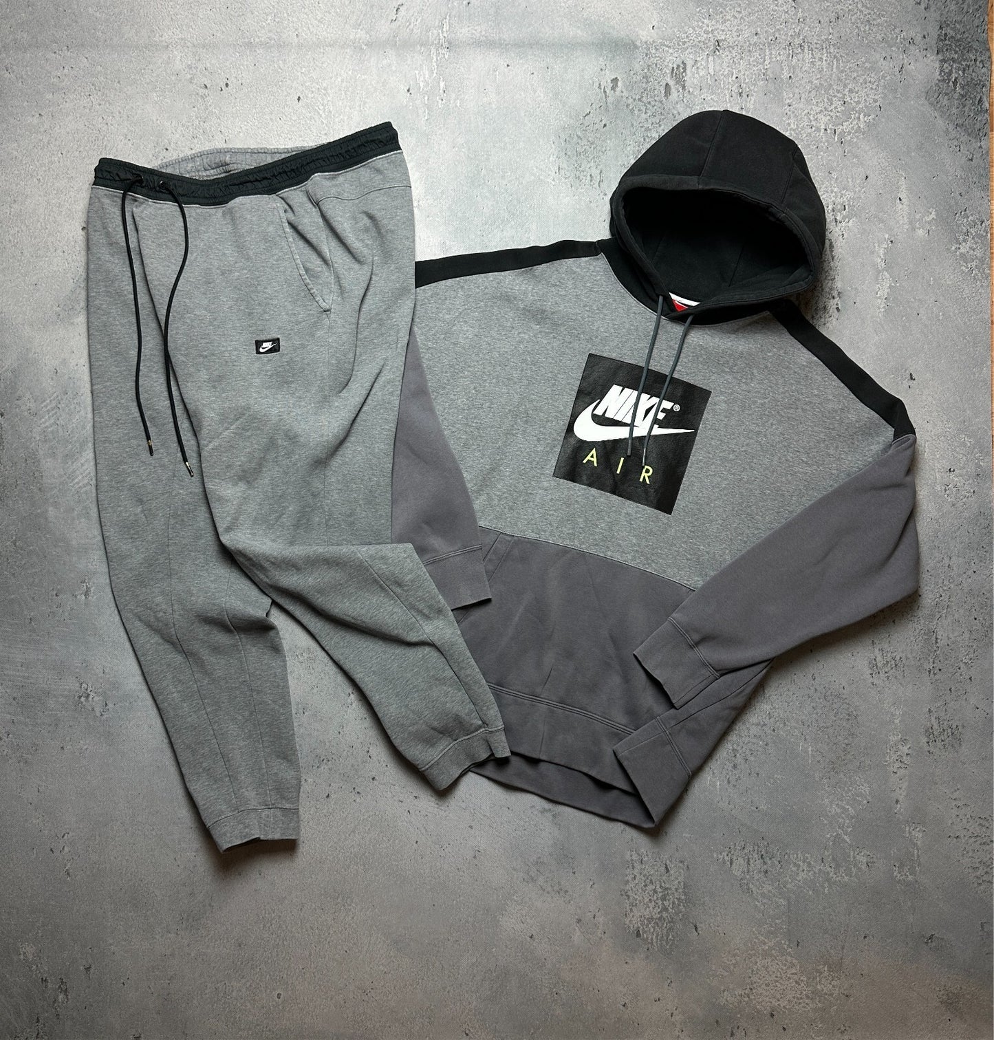Grey Nike AIR Cotton Fleece Suit Oversize Drill Track Suit