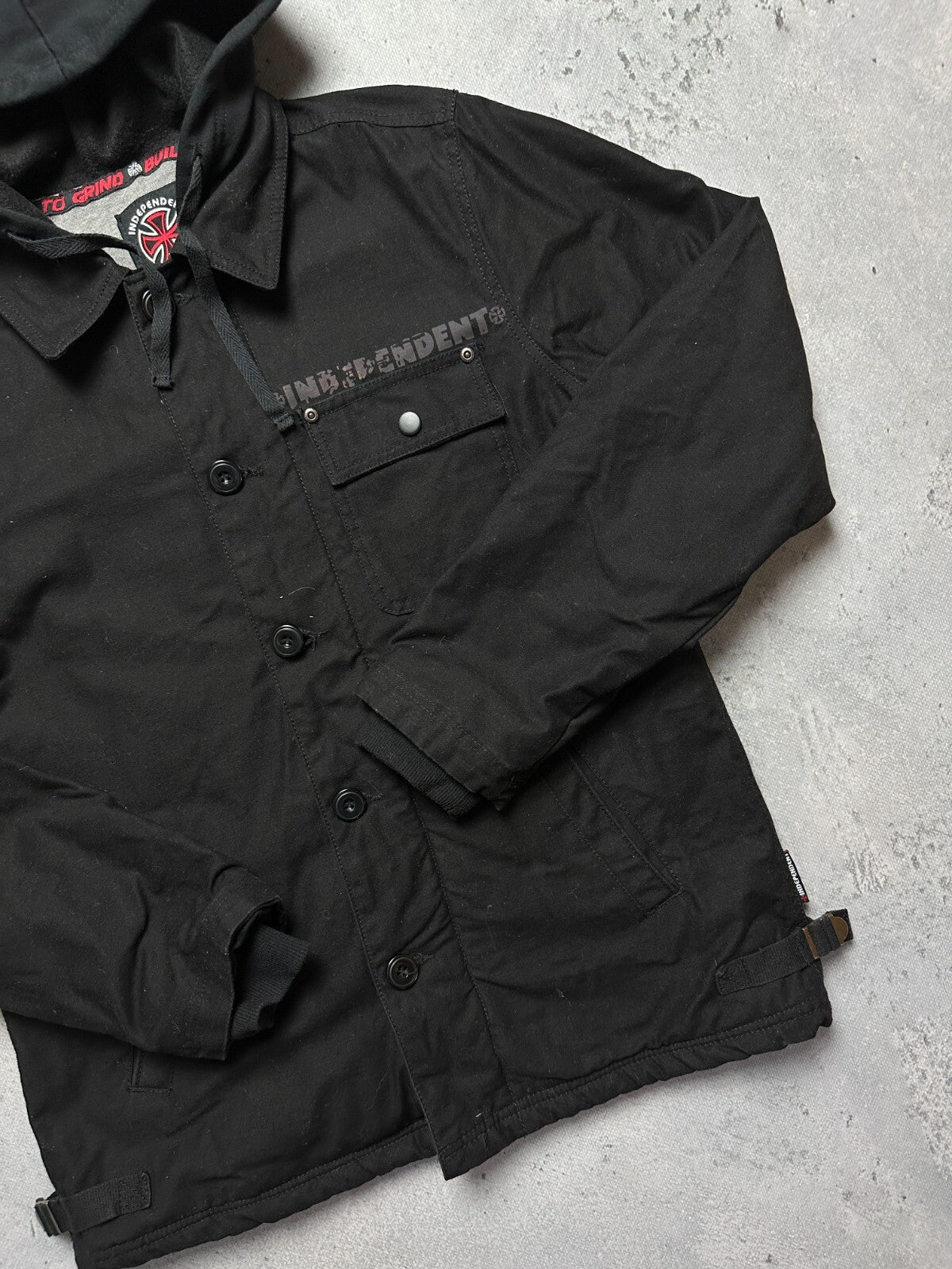 Independent Black Skater Light Denim Jacket y2k 90s USA Rare