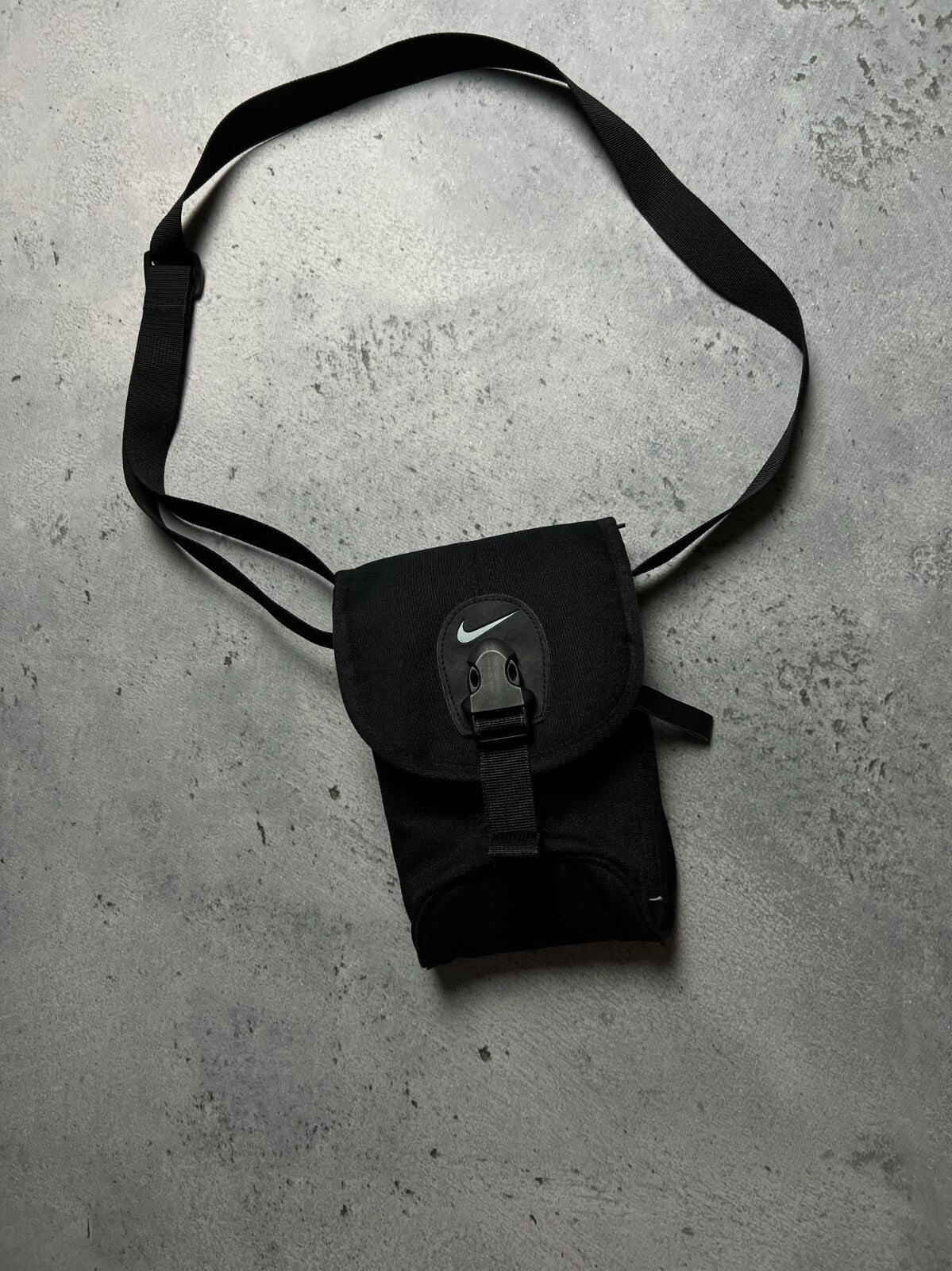 Nike Swoosh Black mini Messenger y2k Cordura 90s central logo One Size
