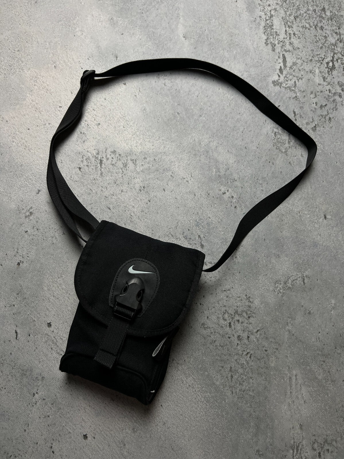 Nike Swoosh Black mini Messenger y2k Cordura 90s central logo One Size
