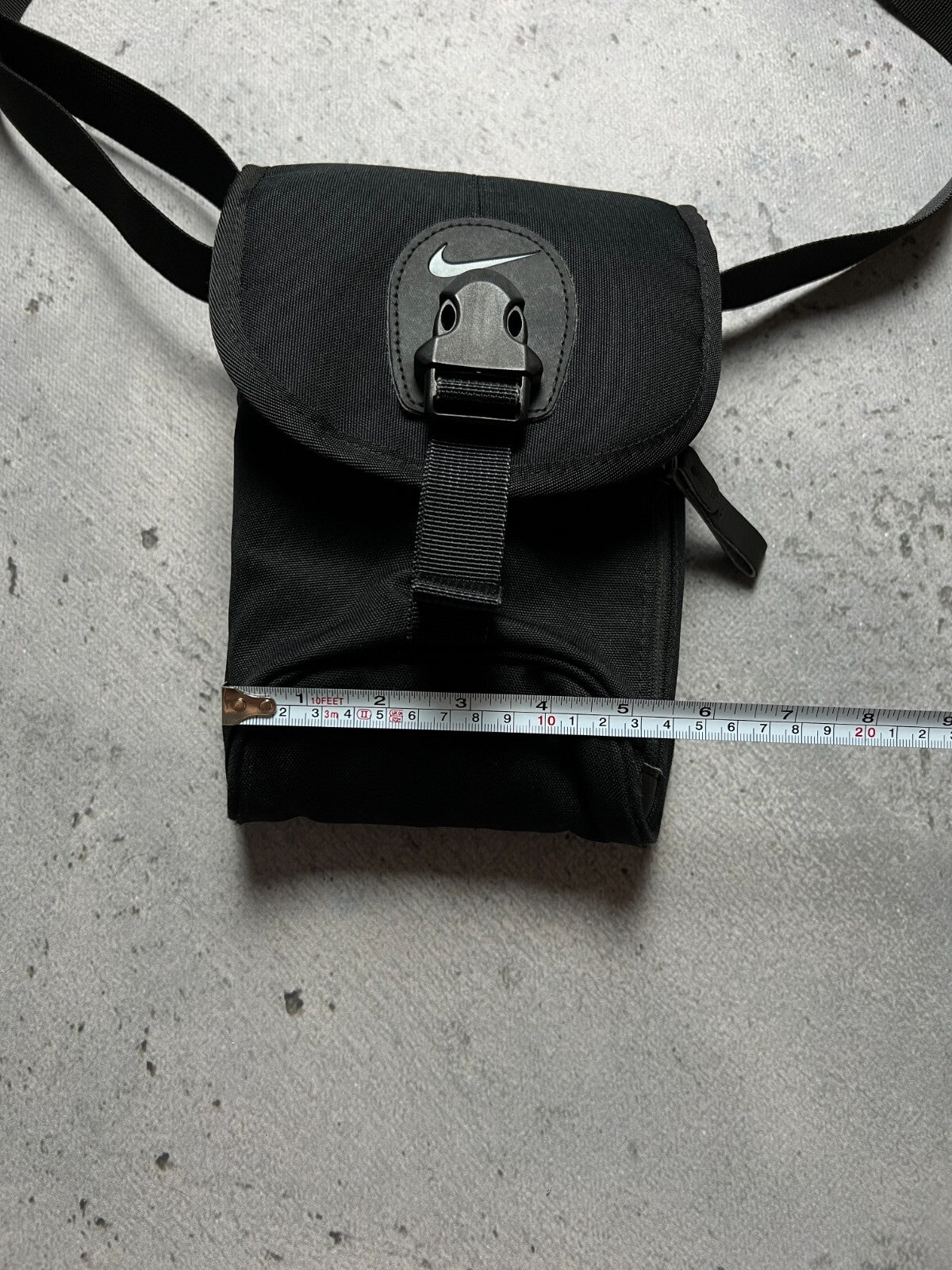 Nike Swoosh Black mini Messenger y2k Cordura 90s central logo One Size