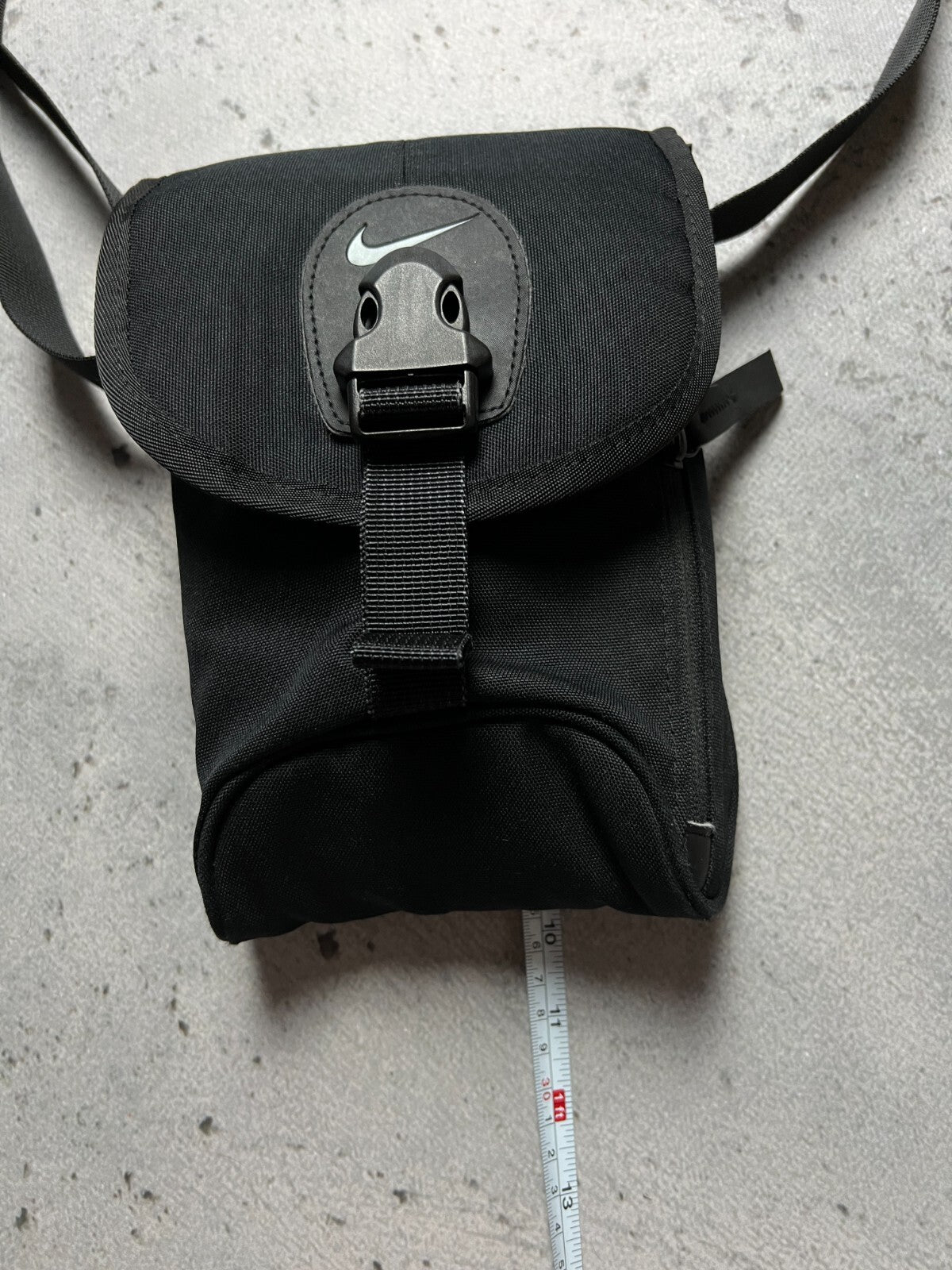 Nike Swoosh Black mini Messenger y2k Cordura 90s central logo One Size