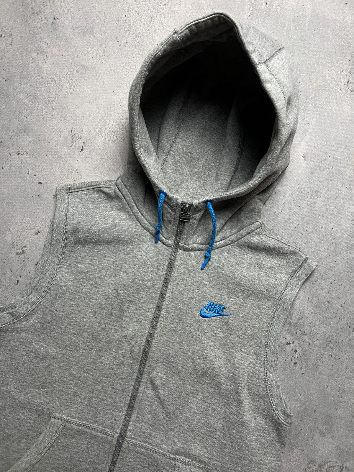 Vintage 90s Nike Hoodie Vest Zip up Running Jogging Exercise
