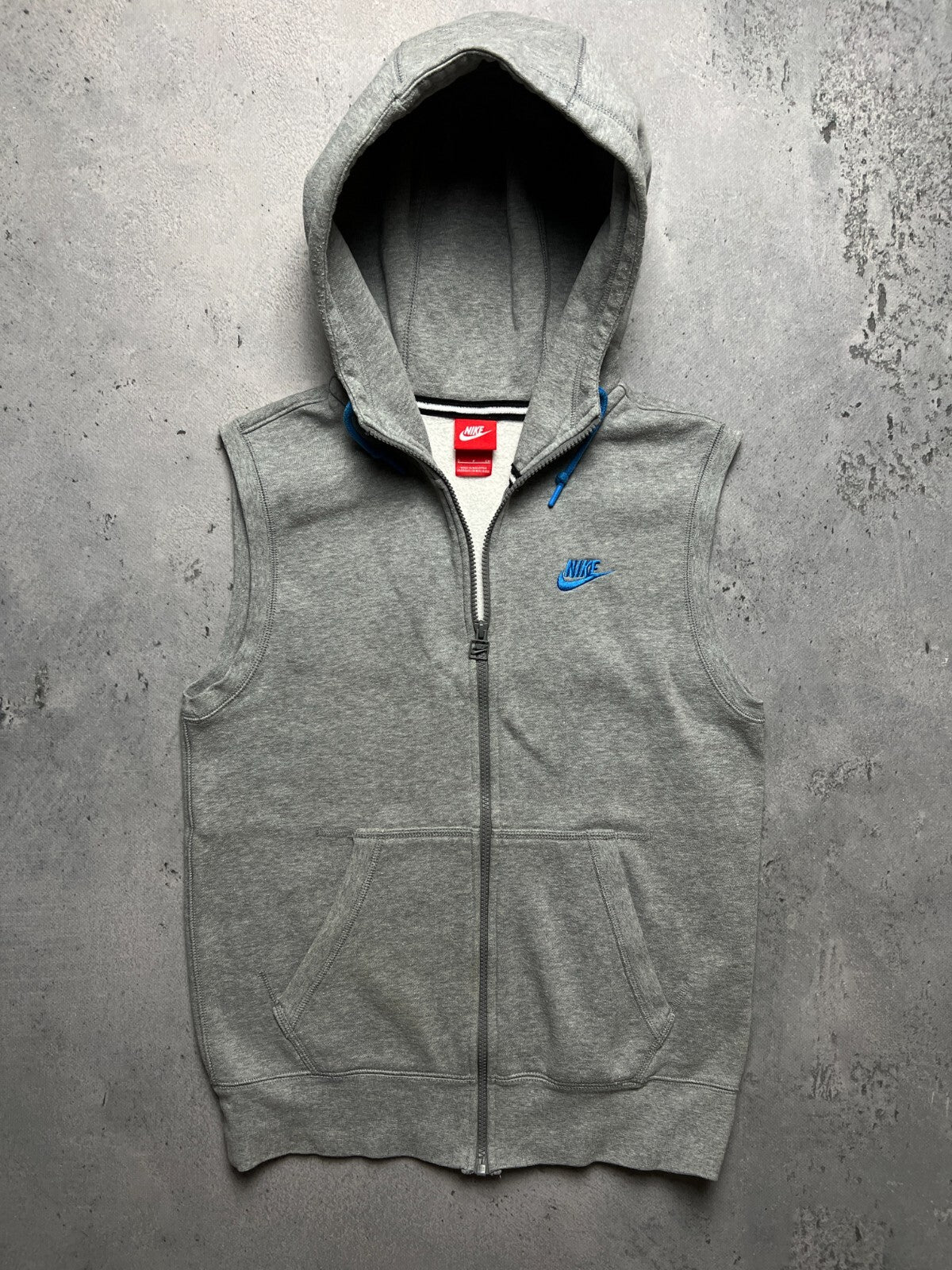 Vintage 90s Nike Hoodie Vest Zip up Running Jogging Exercise