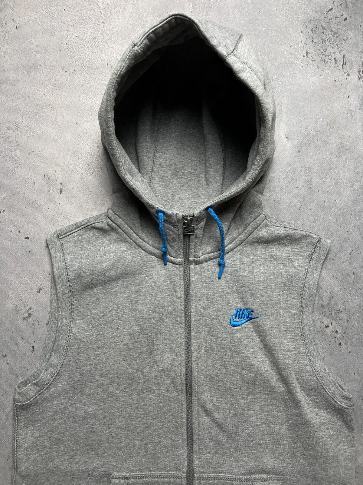 Vintage 90s Nike Hoodie Vest Zip up Running Jogging Exercise