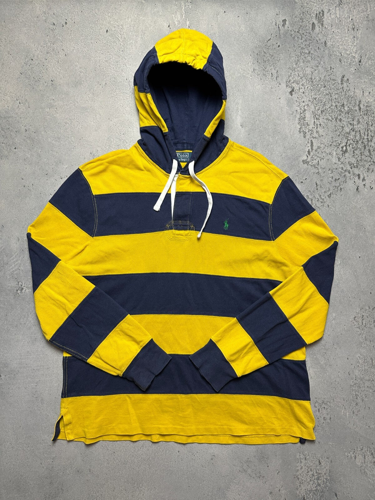 Vintage Polo Ralph Lauren Striped Rugby Preppy Hoodie 00s