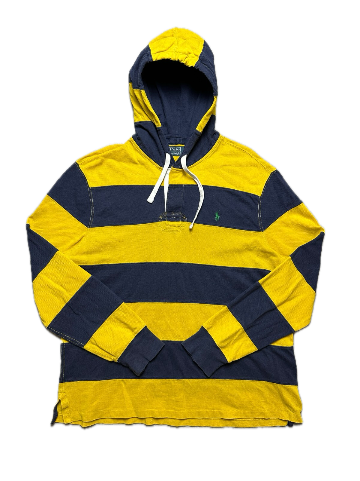 Vintage Polo Ralph Lauren Striped Rugby Preppy Hoodie 00s