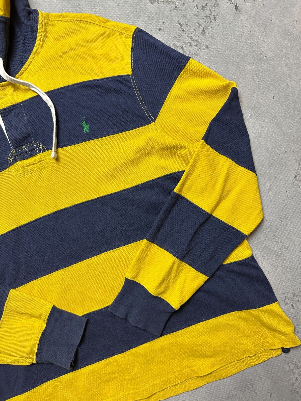 Vintage Polo Ralph Lauren Striped Rugby Preppy Hoodie 00s