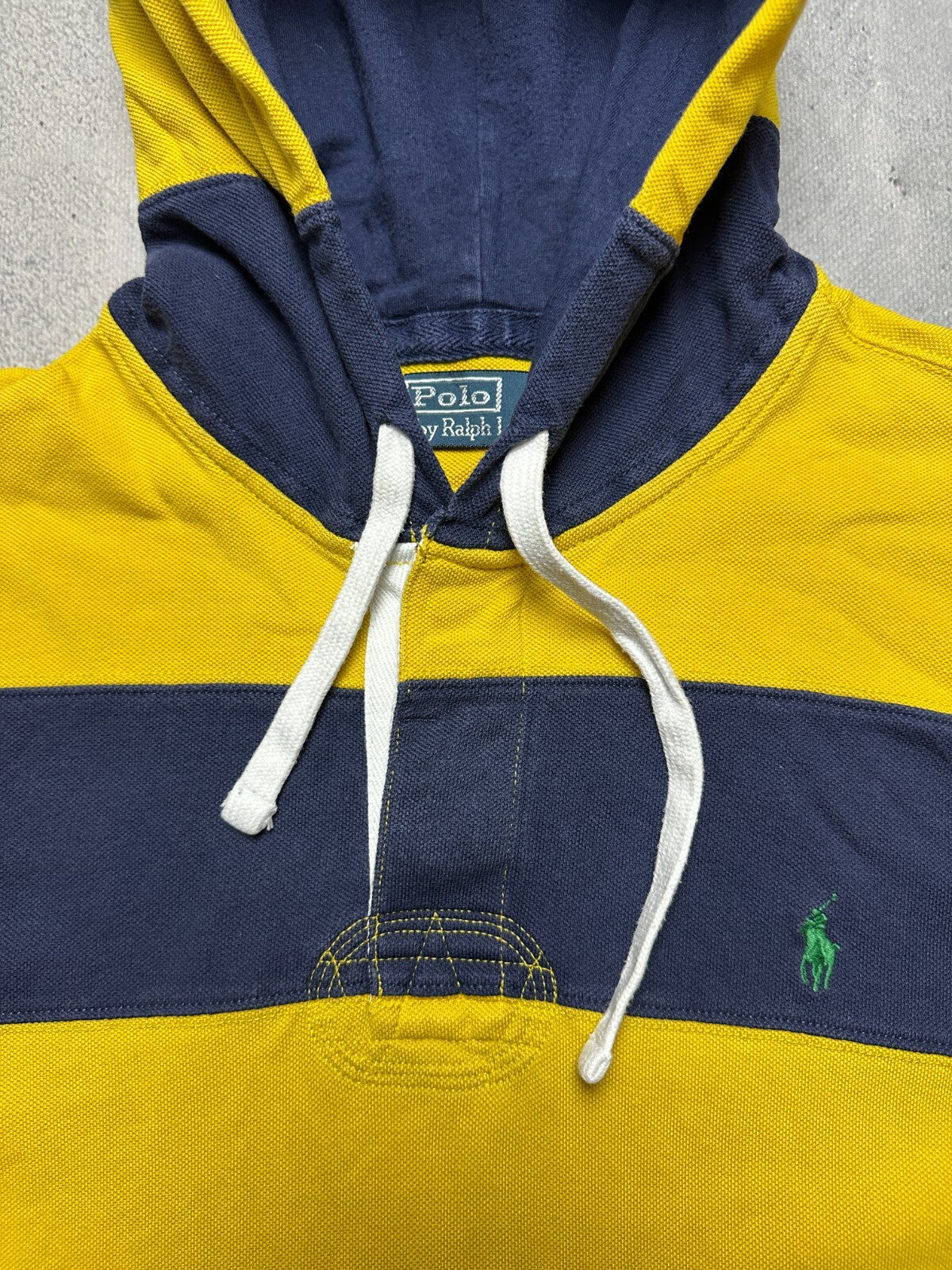 Vintage Polo Ralph Lauren Striped Rugby Preppy Hoodie 00s