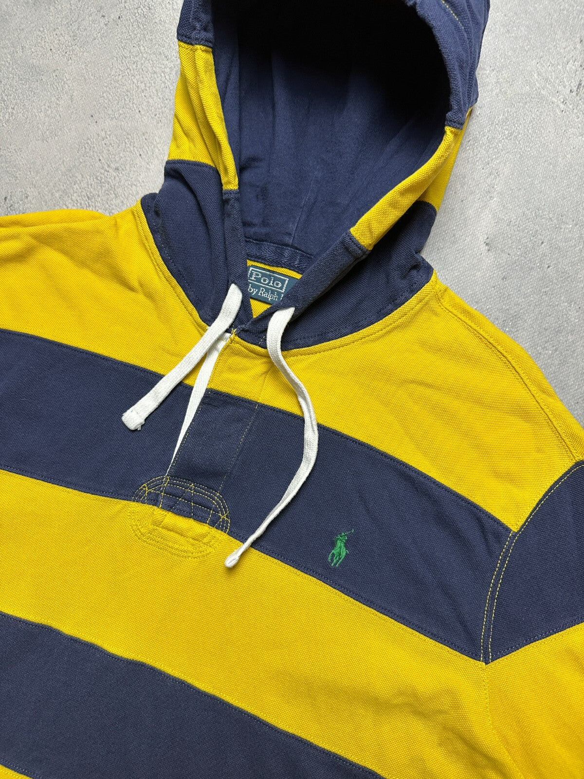 Vintage Polo Ralph Lauren Striped Rugby Preppy Hoodie 00s