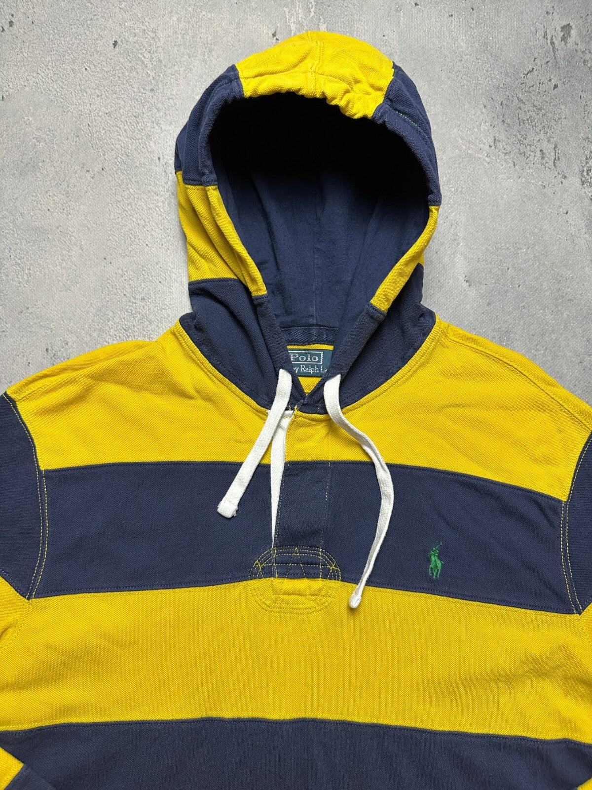 Vintage Polo Ralph Lauren Striped Rugby Preppy Hoodie 00s