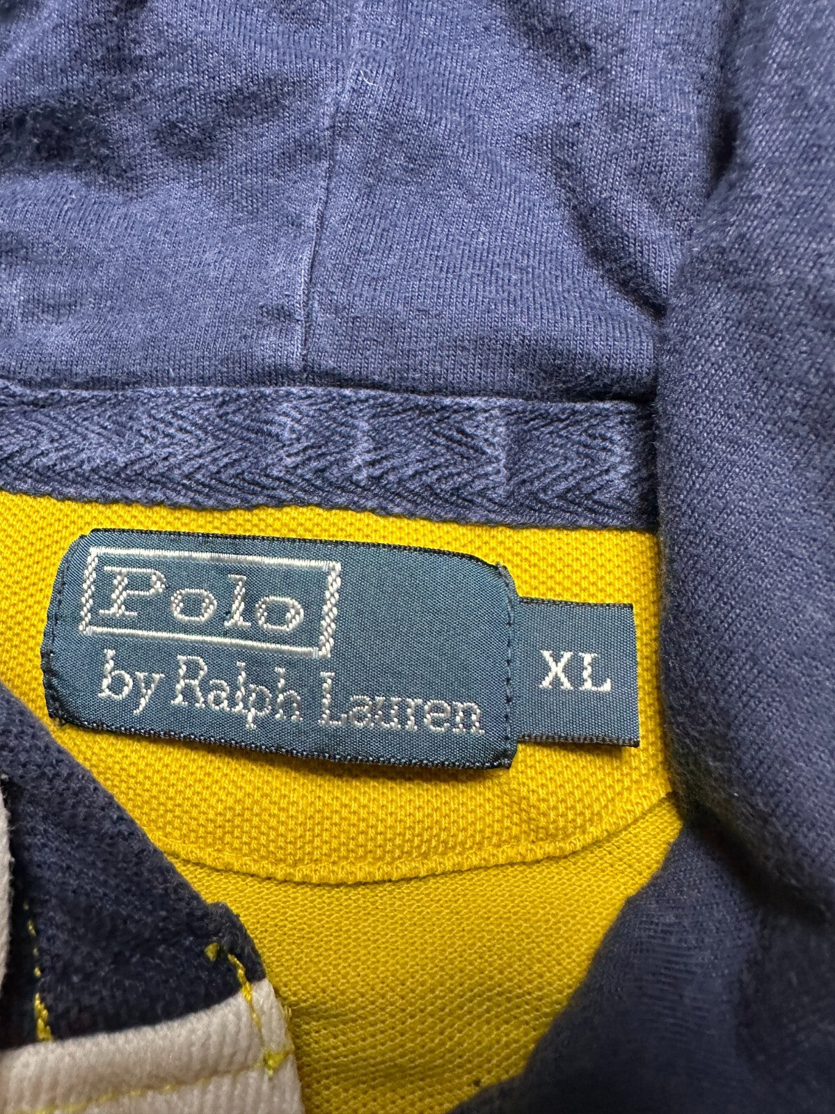 Vintage Polo Ralph Lauren Striped Rugby Preppy Hoodie 00s
