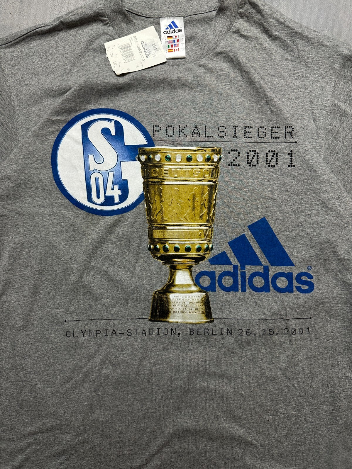 Adidas Schalke 04 Pokalsieger Cup Sieger Vintage T-shirt 00s
