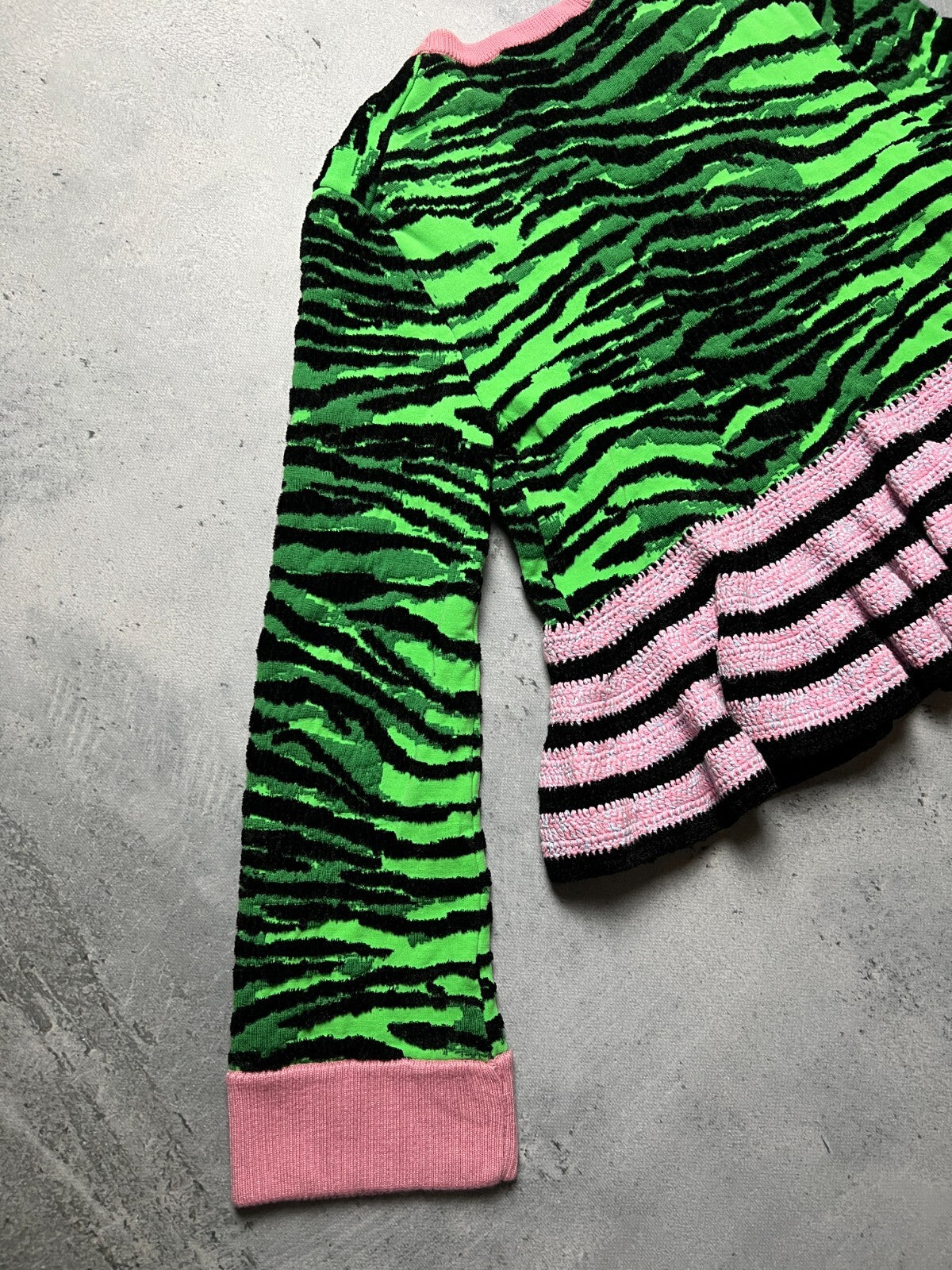 Kenzo x H&M Tiger Stripe Pattern Knit Wool Blend Sweater y2k