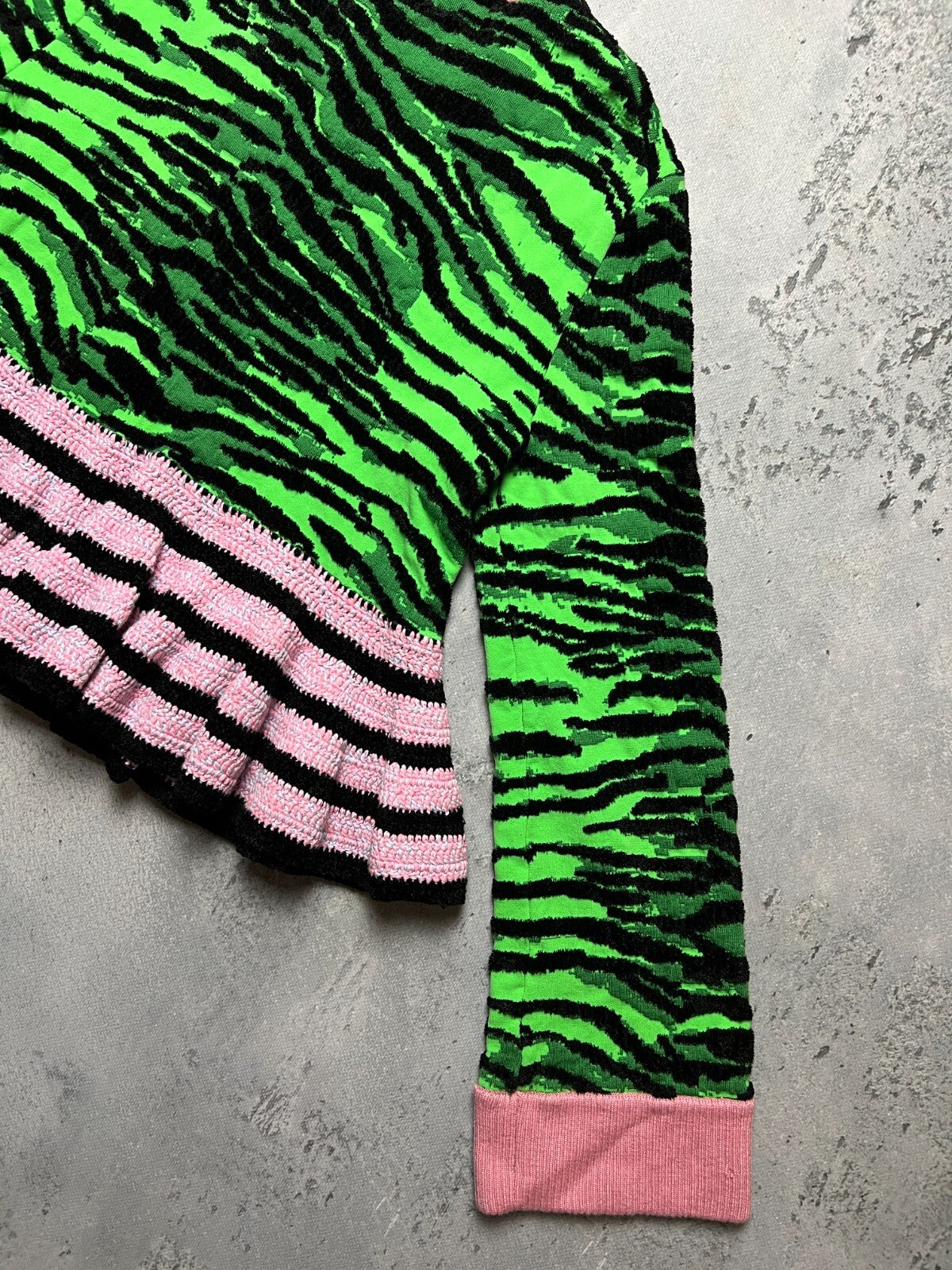 Kenzo x H&M Tiger Stripe Pattern Knit Wool Blend Sweater y2k