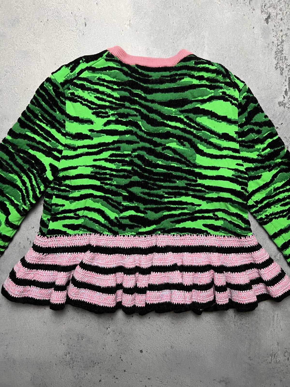 Kenzo x H&M Tiger Stripe Pattern Knit Wool Blend Sweater y2k