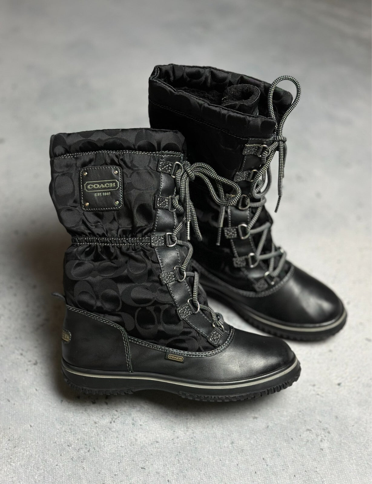 Coach Shaine Signature Winter Snow Monogram Boots y2k