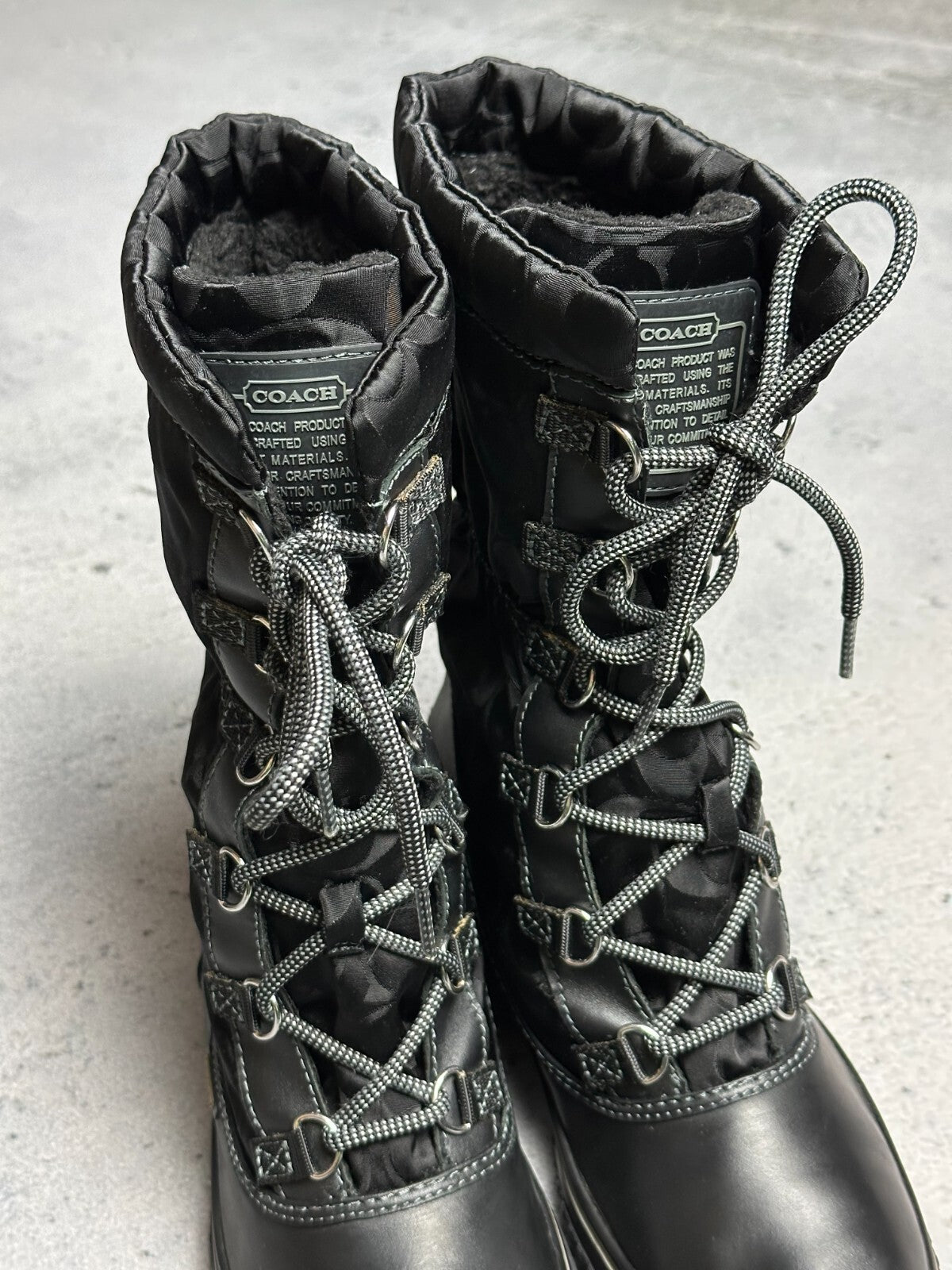 Coach Shaine Signature Winter Snow Monogram Boots y2k