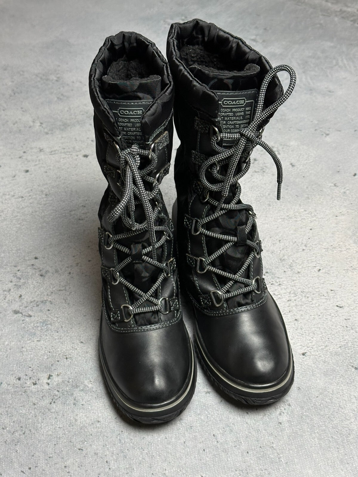 Coach Shaine Signature Winter Snow Monogram Boots y2k