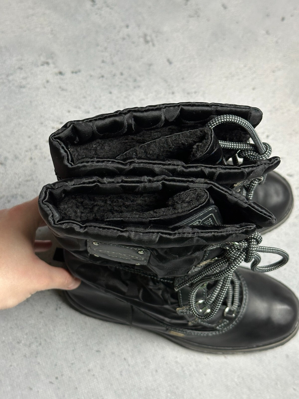 Coach Shaine Signature Winter Snow Monogram Boots y2k