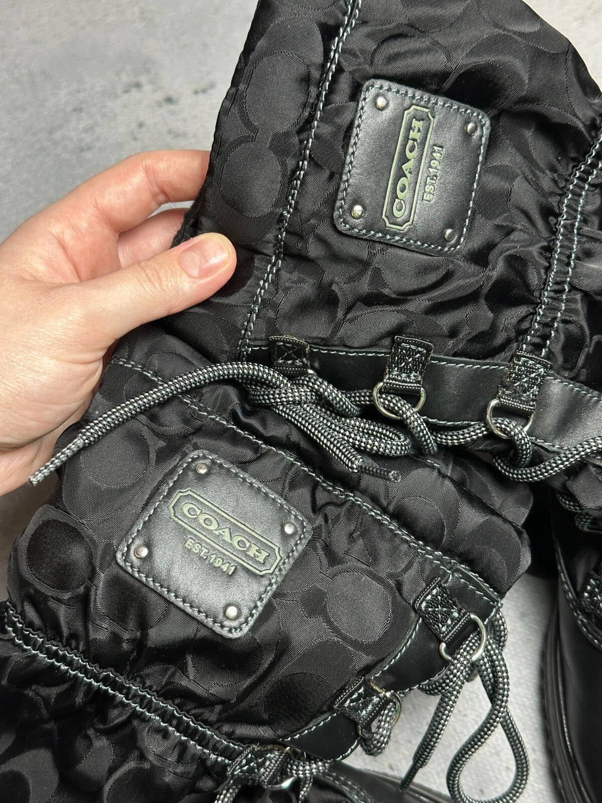 Coach Shaine Signature Winter Snow Monogram Boots y2k