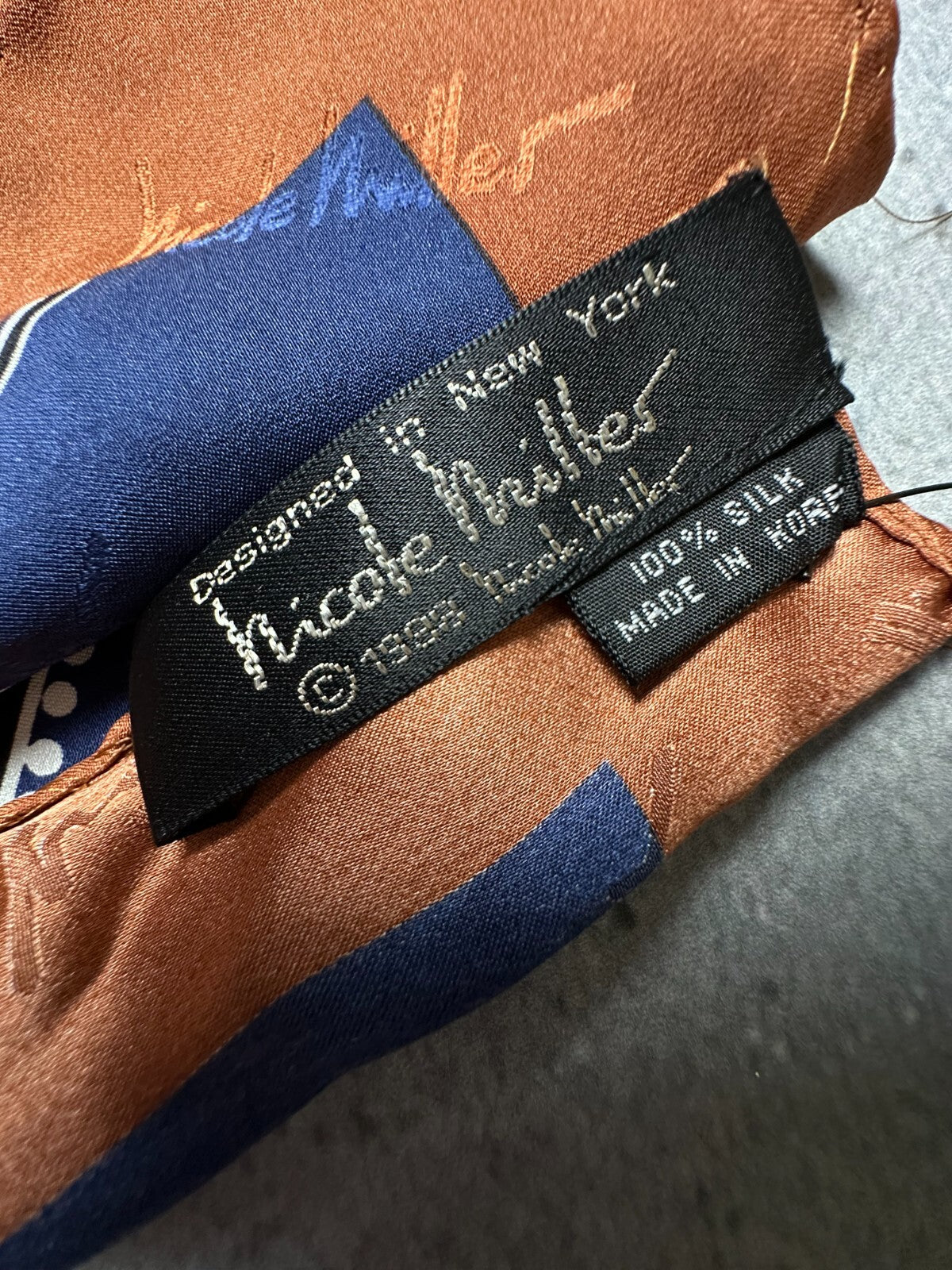 Nicole Miller 1998 Silk Scarf Times Square New York 90s Hype