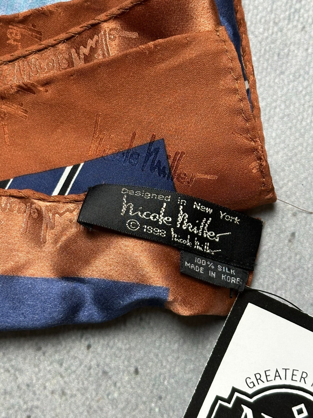Nicole Miller 1998 Silk Scarf Times Square New York 90s Hype