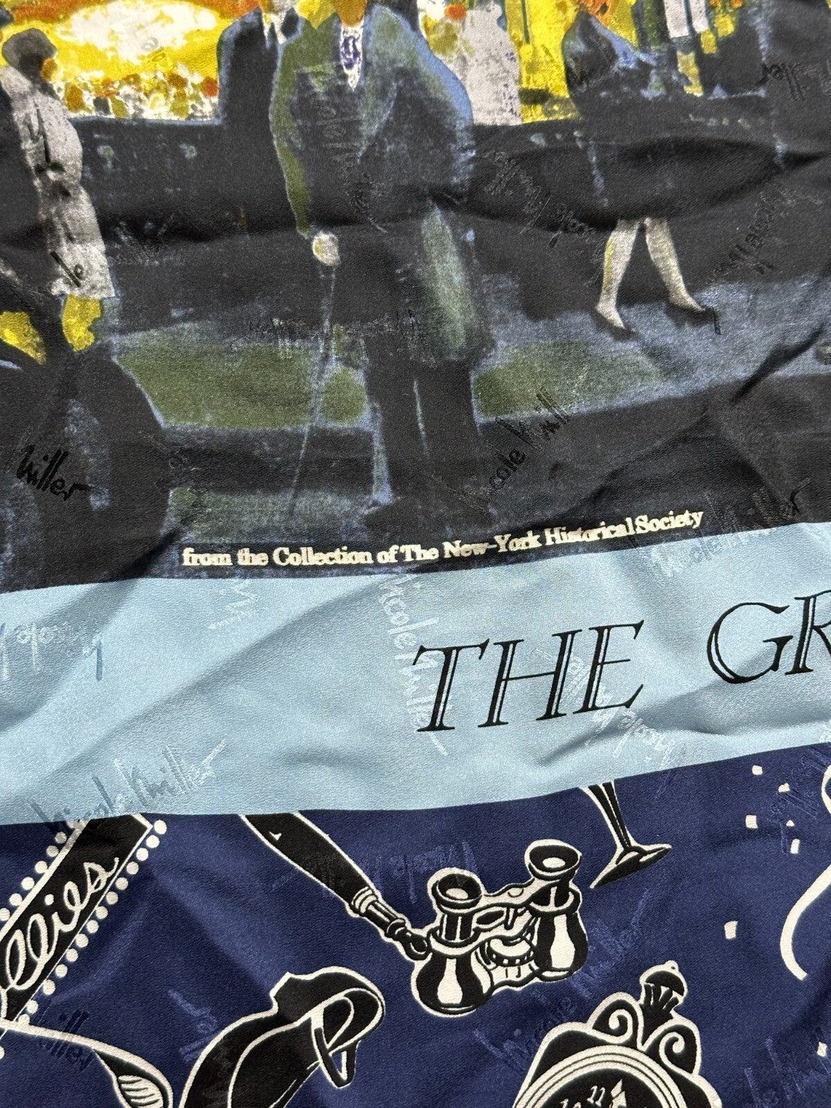 Nicole Miller 1998 Silk Scarf Times Square New York 90s Hype