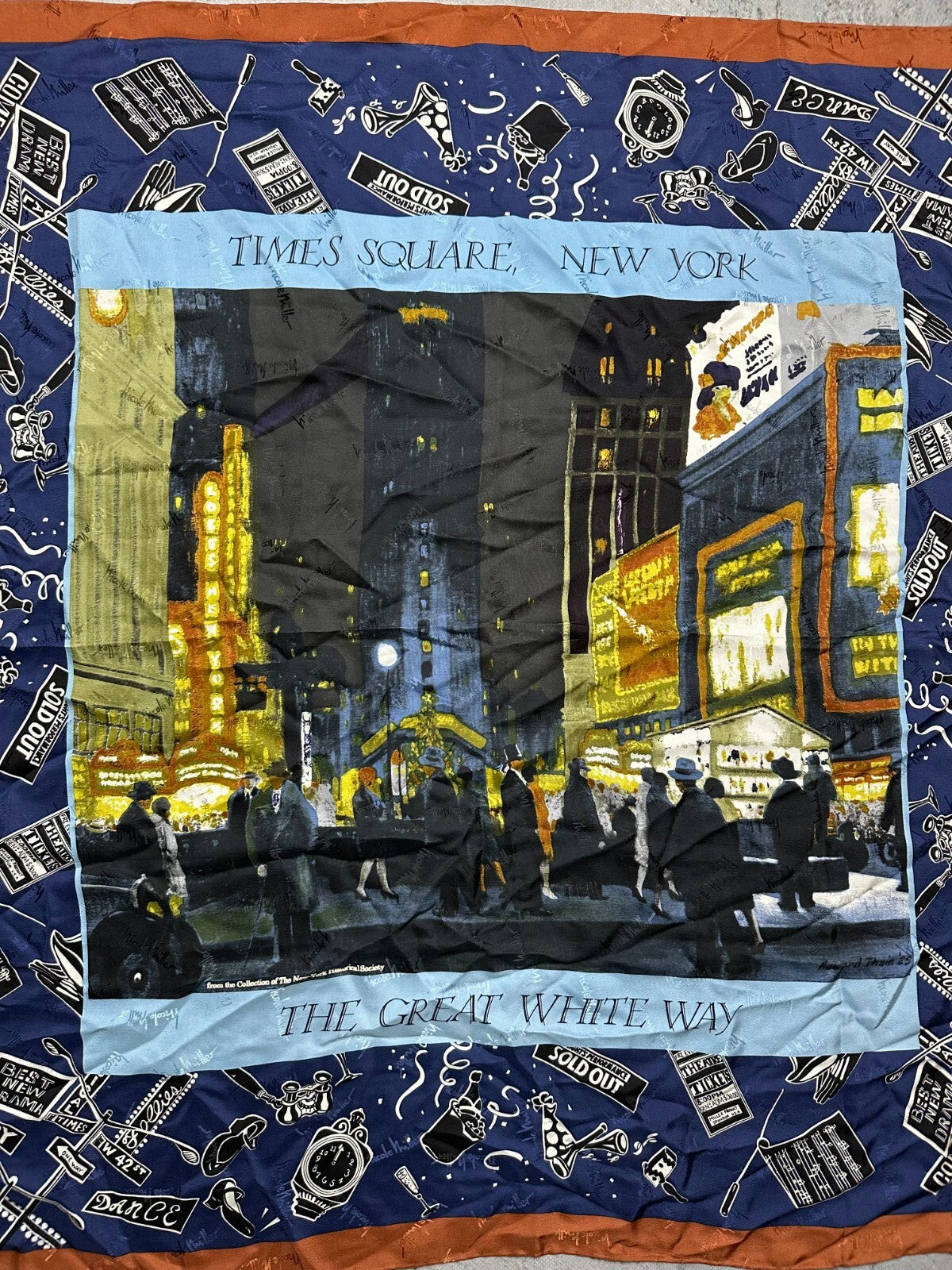 Nicole Miller 1998 Silk Scarf Times Square New York 90s Hype