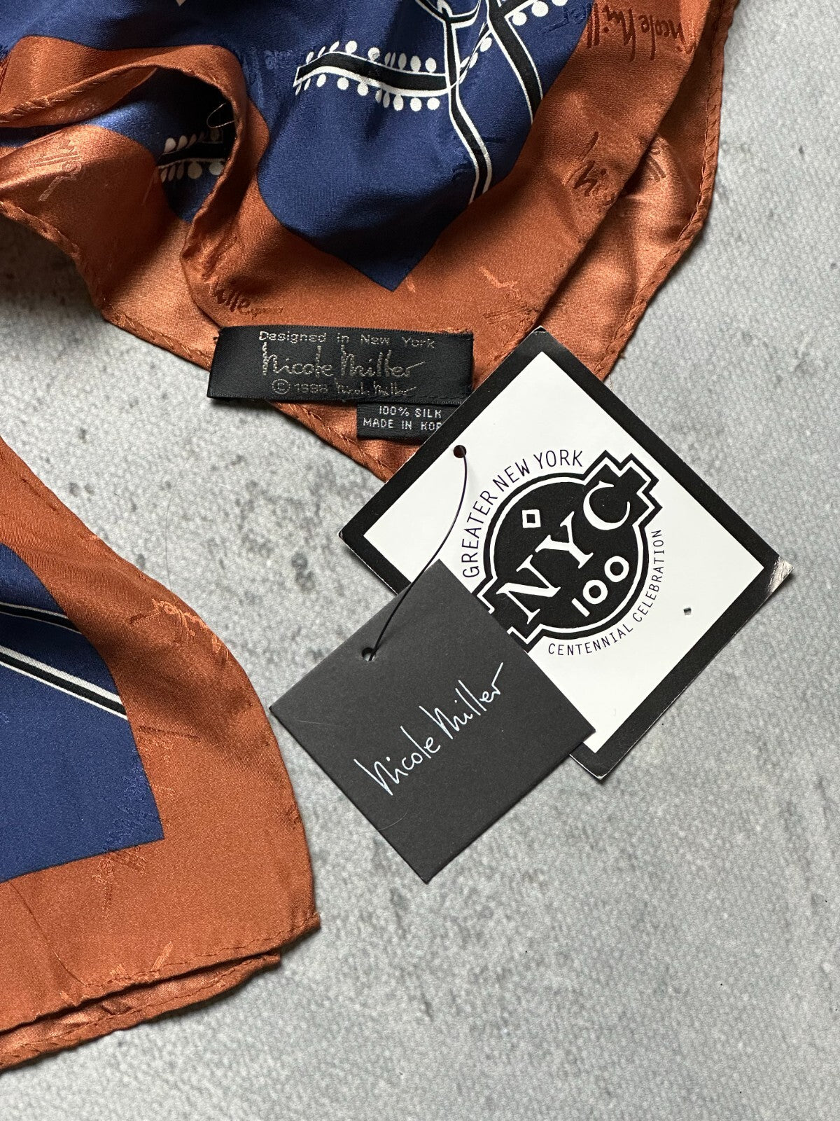 Nicole Miller 1998 Silk Scarf Times Square New York 90s Hype