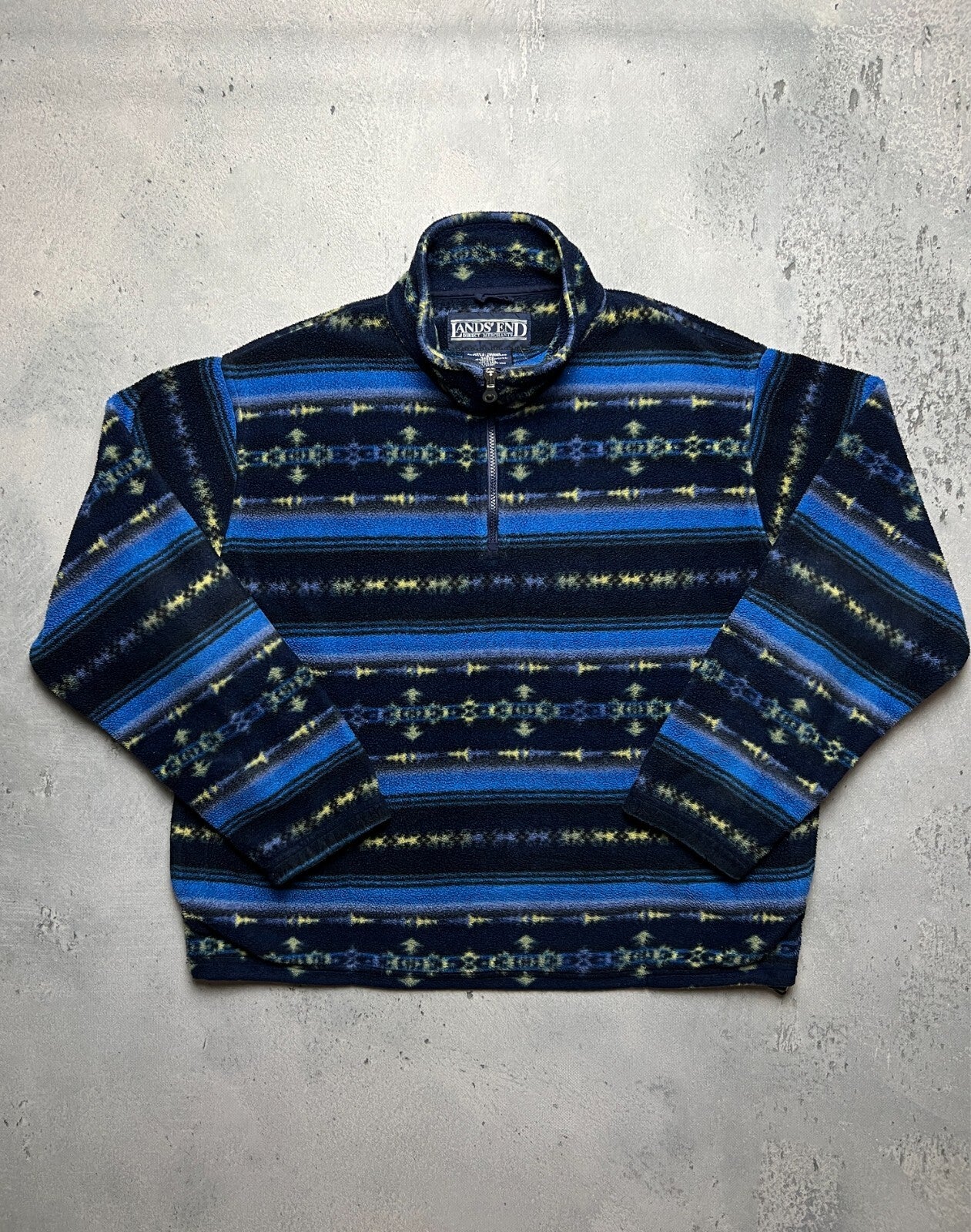 Vintage Lands End Polartec Teddy Fleece Patagonia Synchilla Style Jacket 1/3 Zip