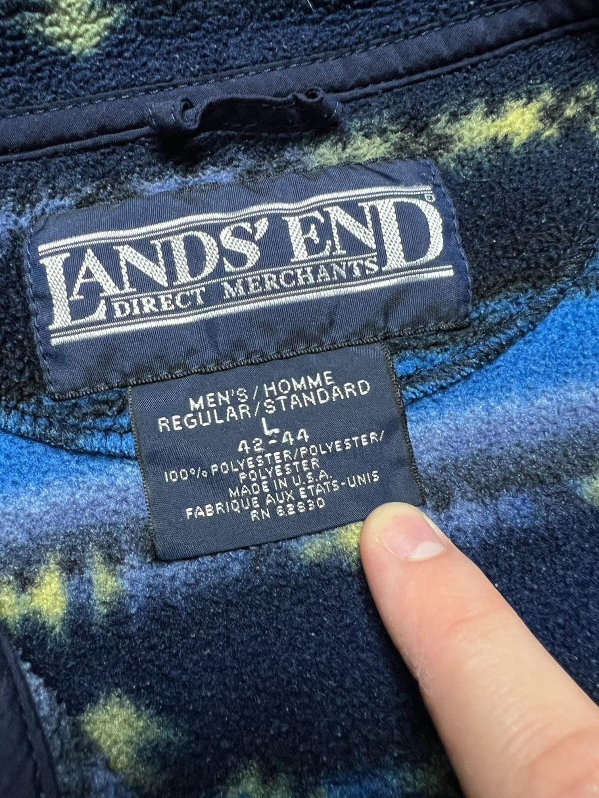 Vintage Lands End Polartec Teddy Fleece Patagonia Synchilla Style Jacket 1/3 Zip