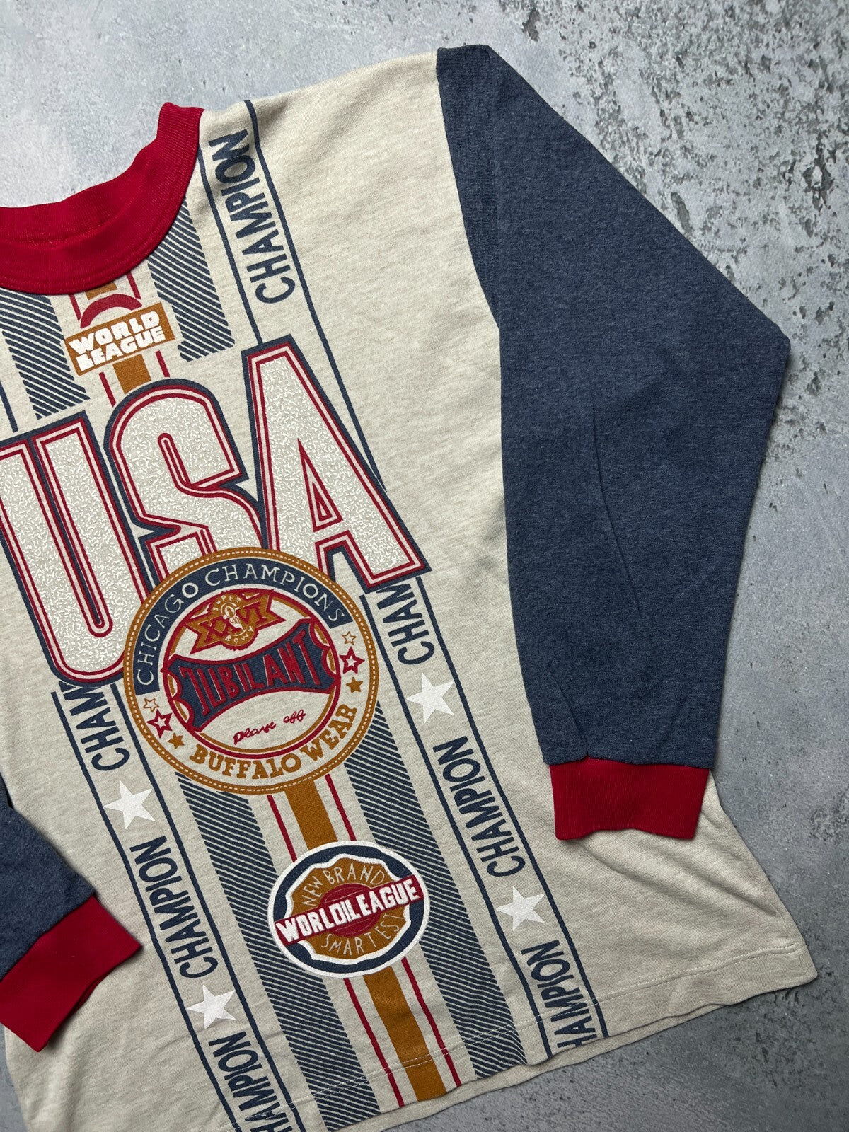USA Chicago Champion Vintage Buffalo Wear World League Rare