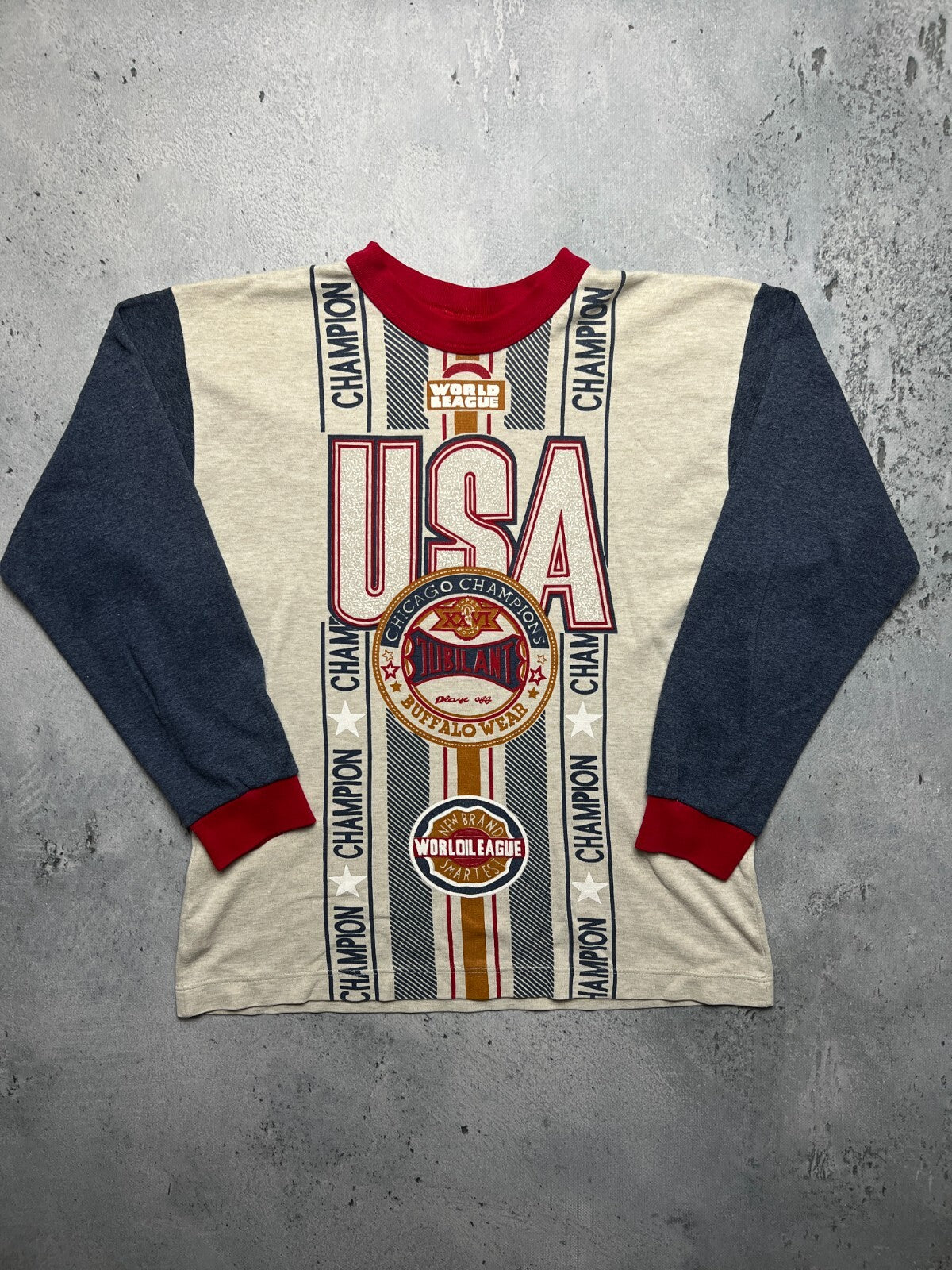USA Chicago Champion Vintage Buffalo Wear World League Rare