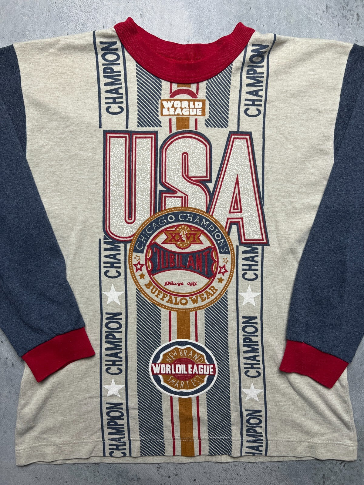USA Chicago Champion Vintage Buffalo Wear World League Rare