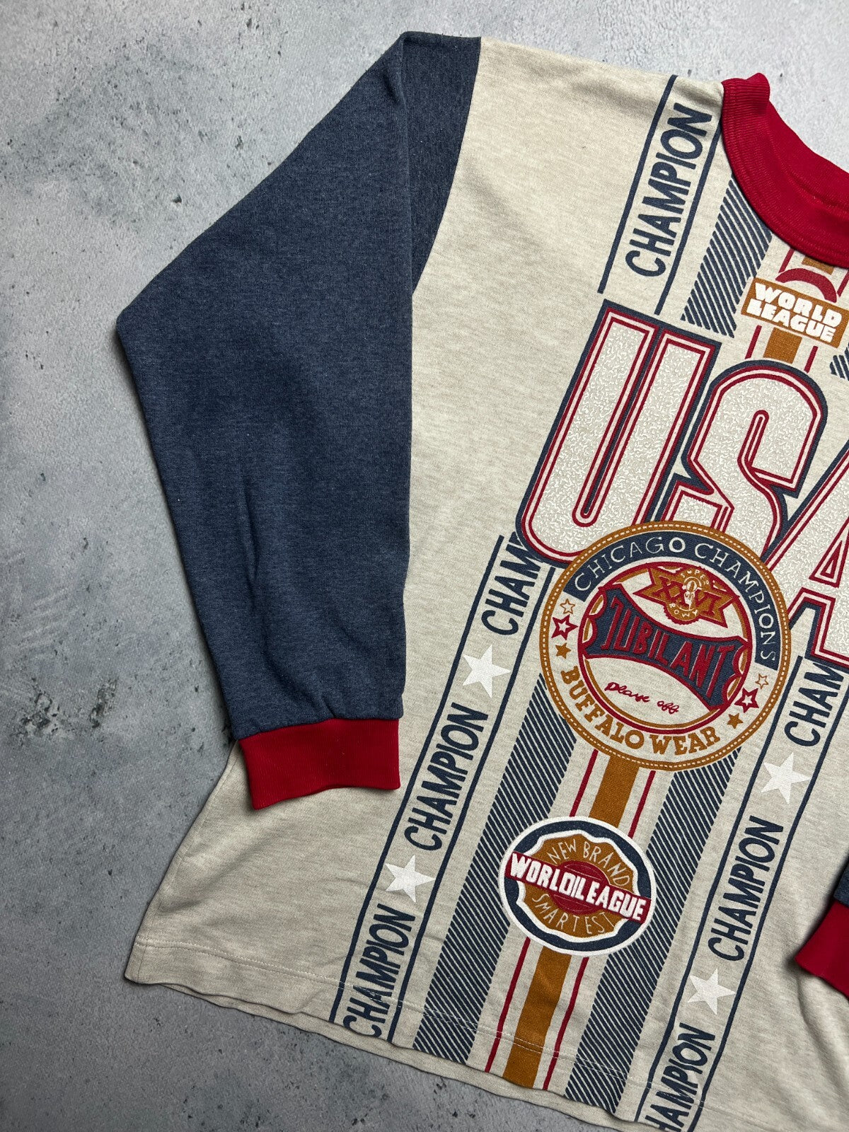 USA Chicago Champion Vintage Buffalo Wear World League Rare