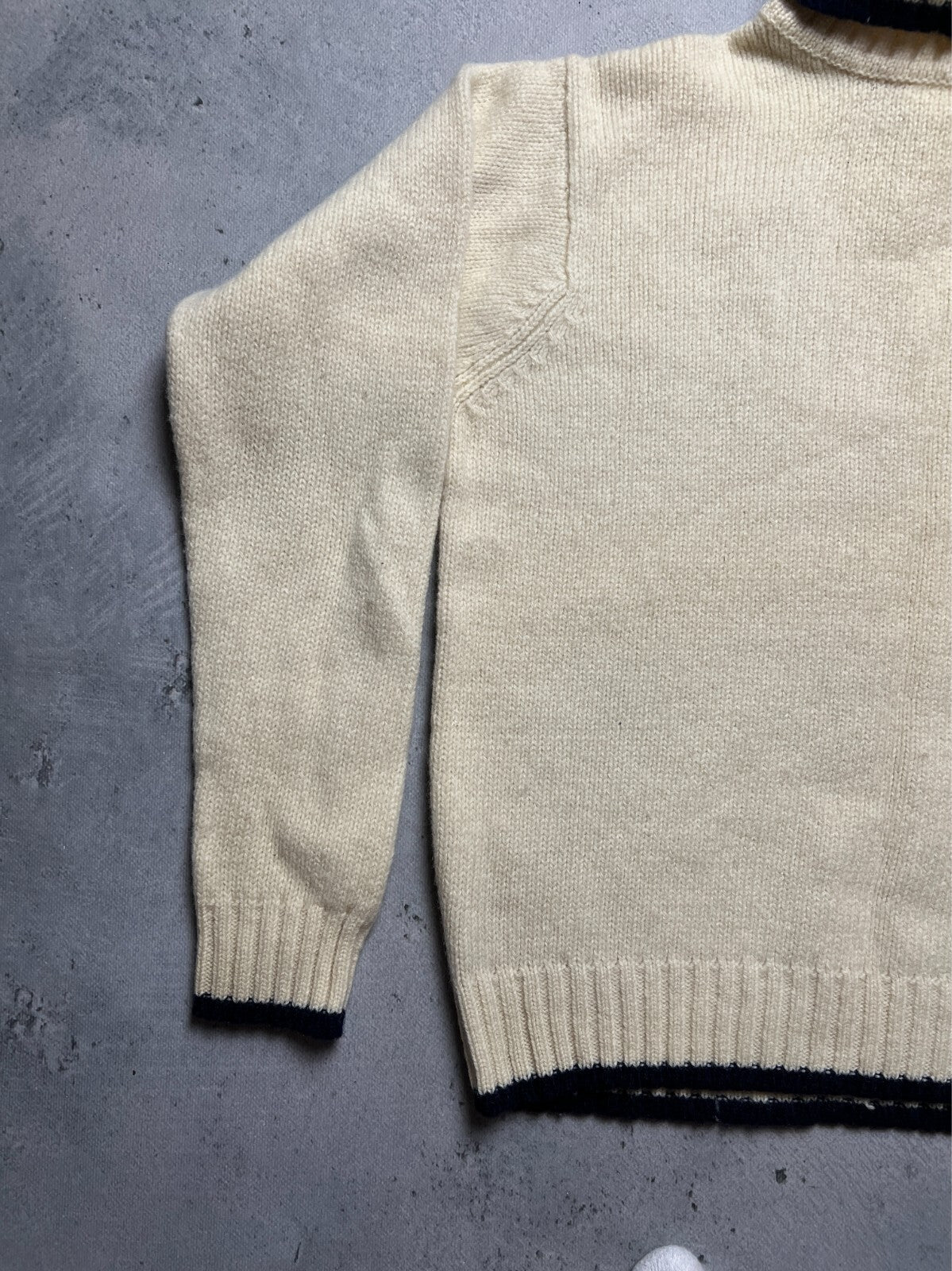 Diesel Vintage Distressed Knitwear Cream Wool Sweater 90's