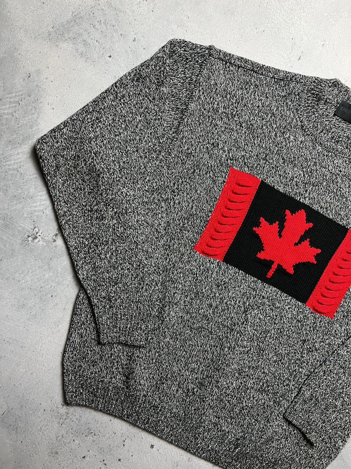 1990’s Vintage Carlo Colucci Canada Flag Wool Knit Sweater coogi style