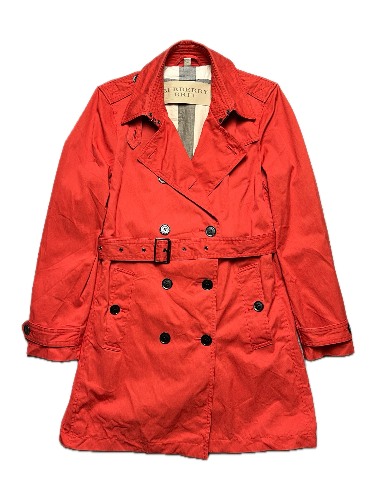 Rare Burberry Brit England Sandringham Belted Trench Coat Jacket