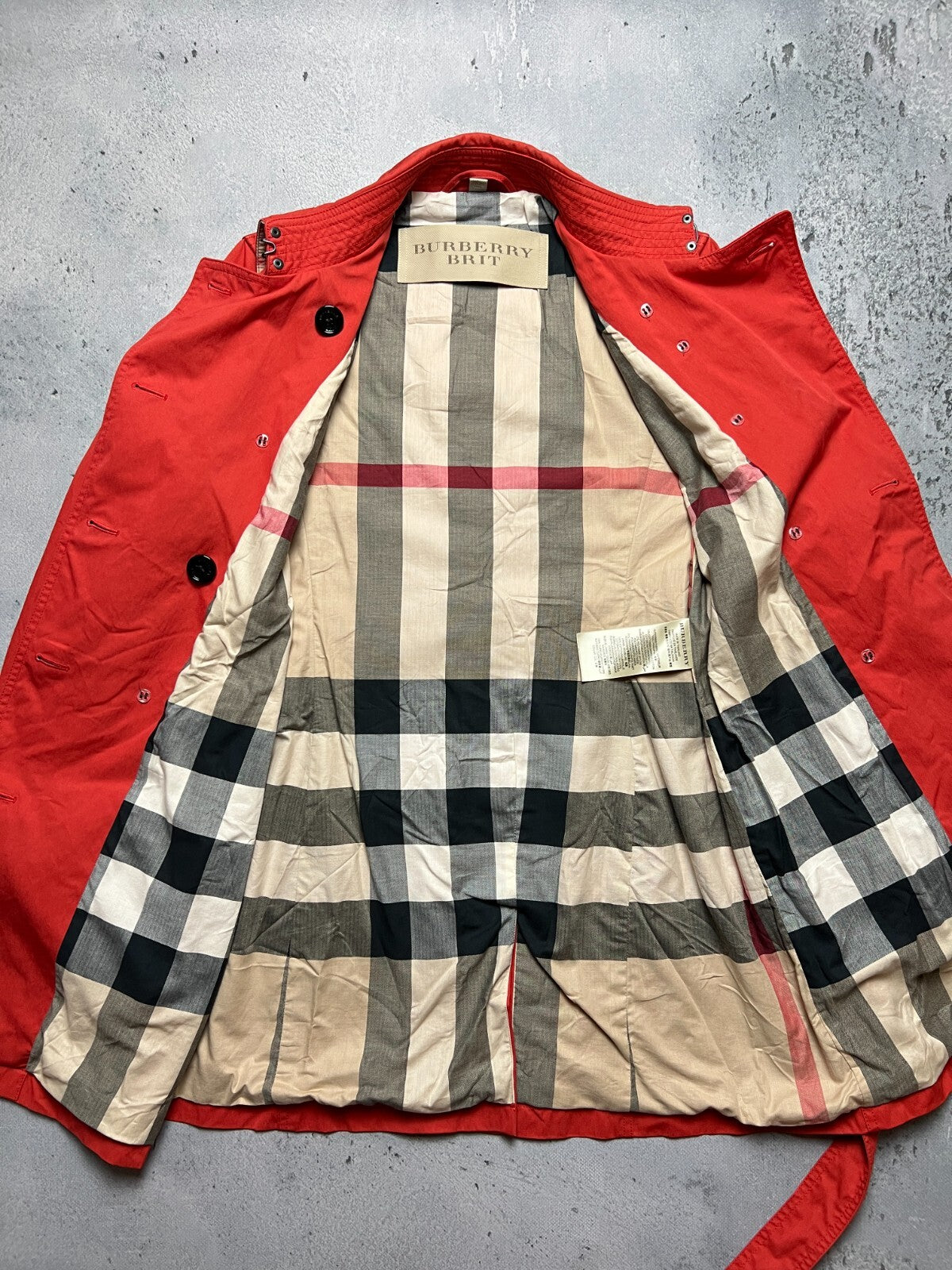 Rare Burberry Brit England Sandringham Belted Trench Coat Jacket