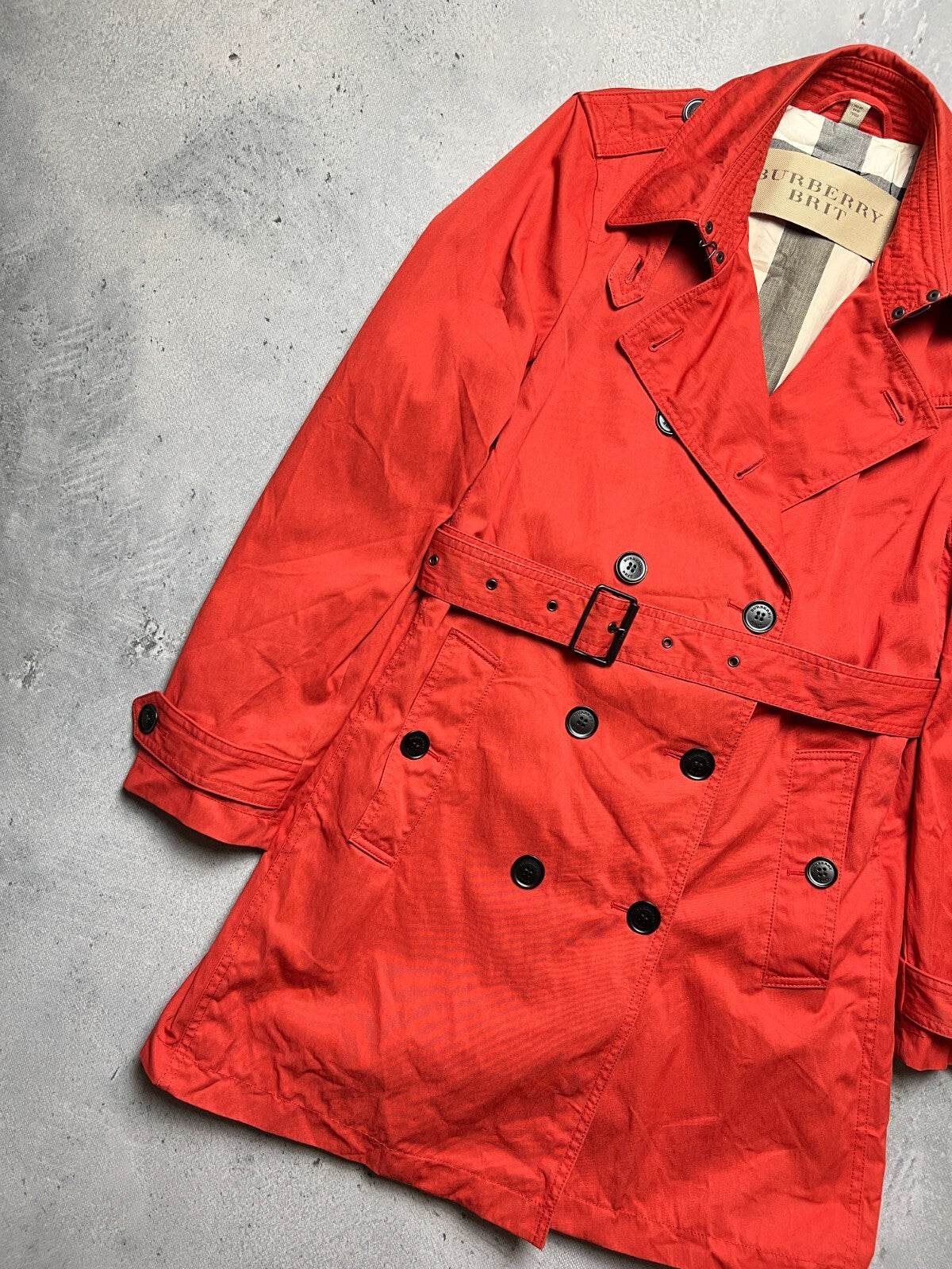 Rare Burberry Brit England Sandringham Belted Trench Coat Jacket
