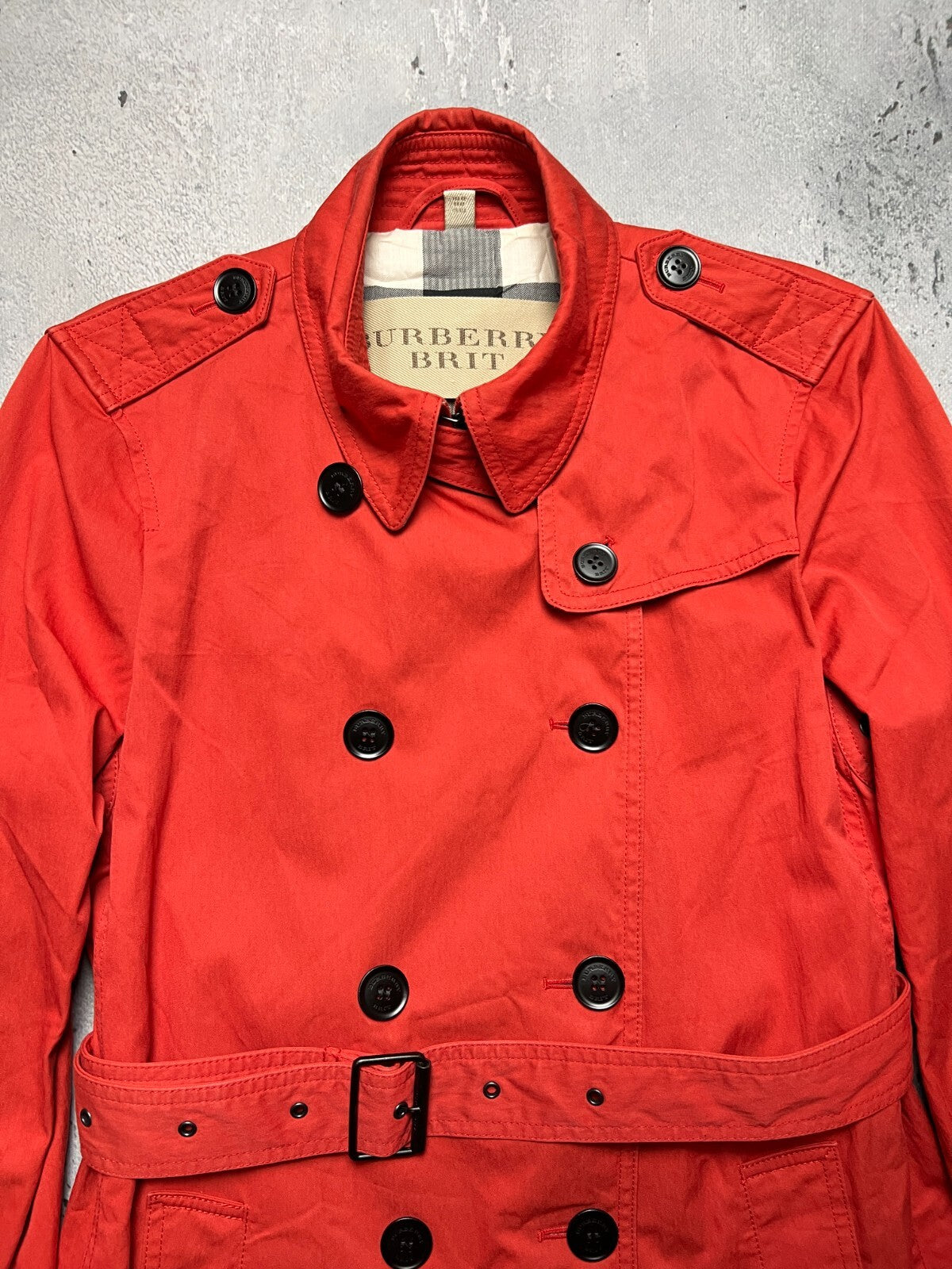 Rare Burberry Brit England Sandringham Belted Trench Coat Jacket
