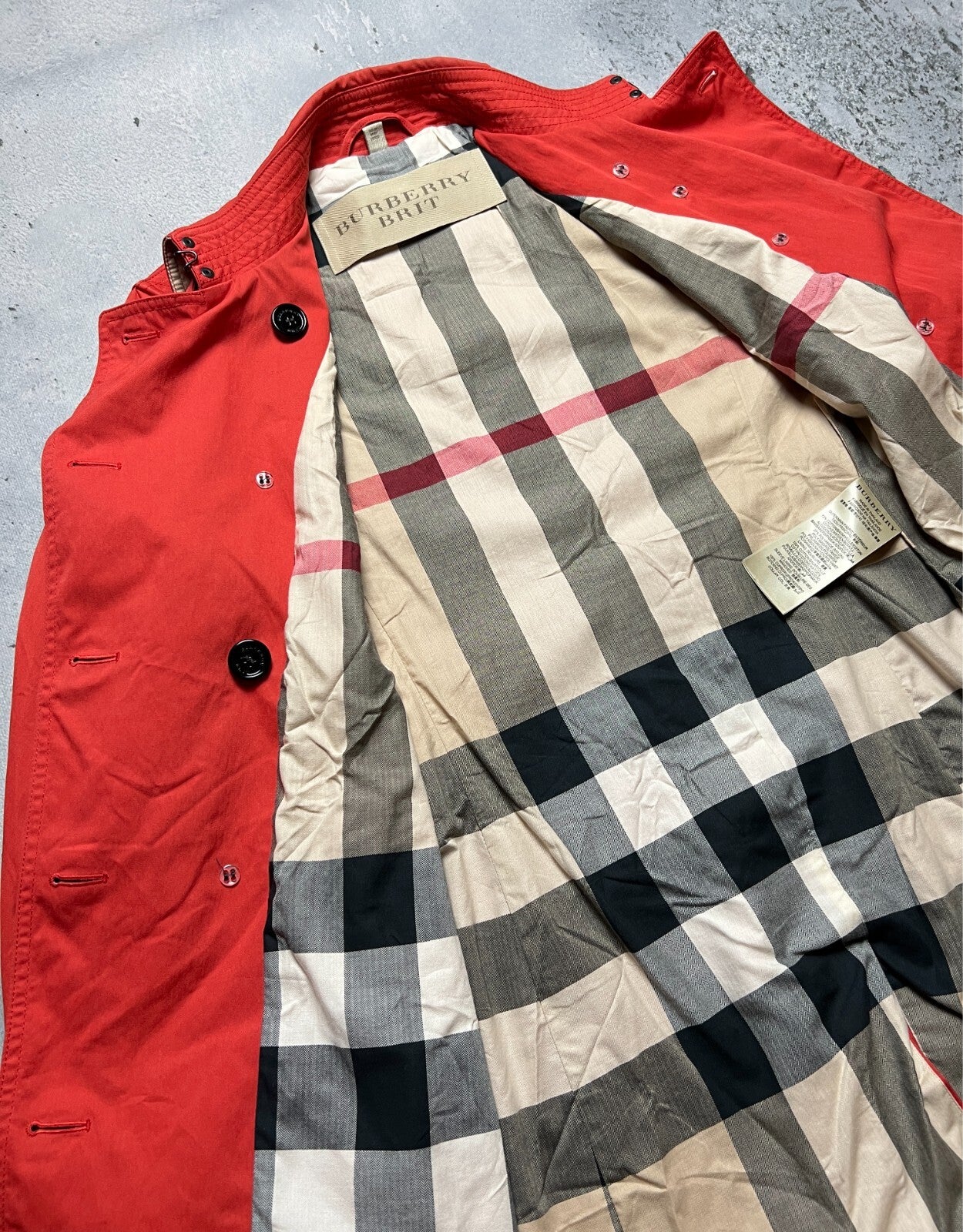 Rare Burberry Brit England Sandringham Belted Trench Coat Jacket