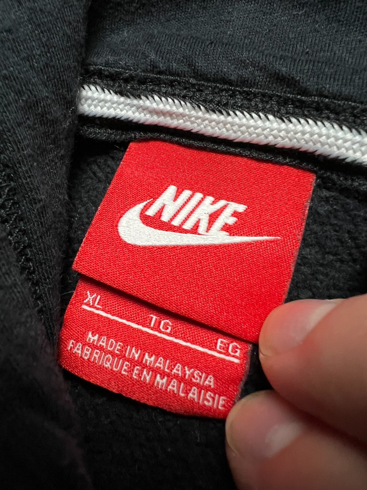 Nike boxy fit vintage hoodie center swoosh logo spellout y2k